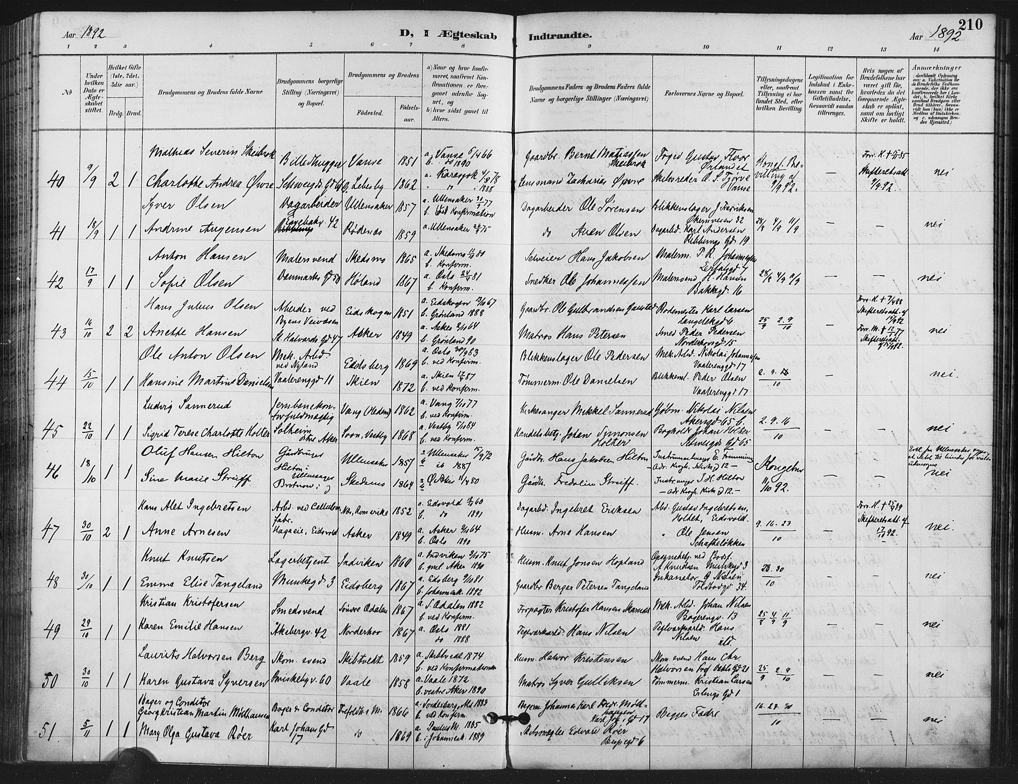 Gamlebyen prestekontor Kirkebøker, SAO/A-10884/F/Fa/L0008: Parish register (official) no. 8, 1891-1908, p. 210