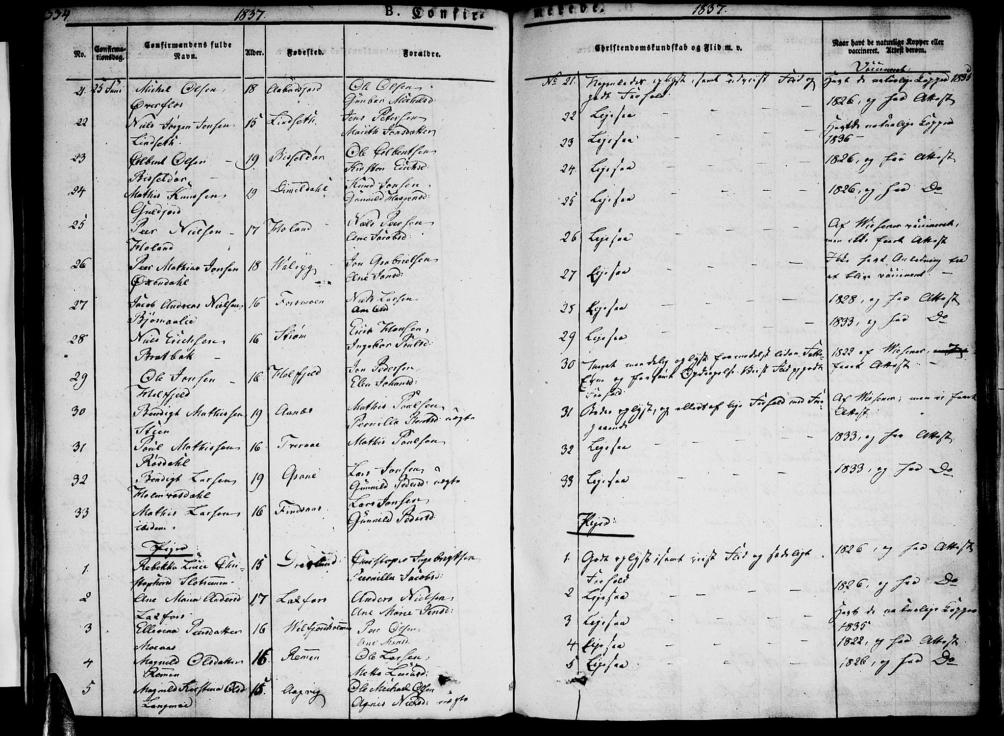 Ministerialprotokoller, klokkerbøker og fødselsregistre - Nordland, AV/SAT-A-1459/820/L0289: Parish register (official) no. 820A10, 1826-1845, p. 334