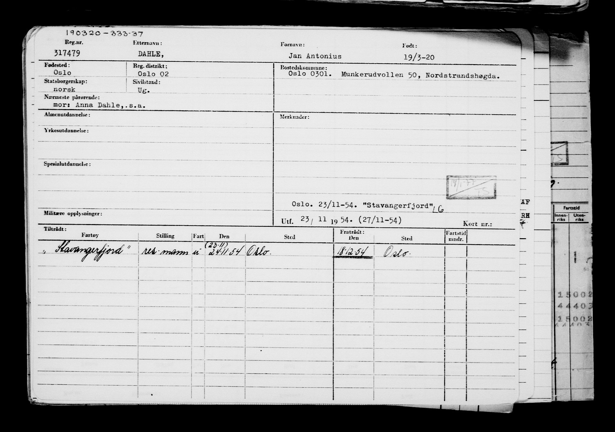 Direktoratet for sjømenn, AV/RA-S-3545/G/Gb/L0178: Hovedkort, 1920, p. 407