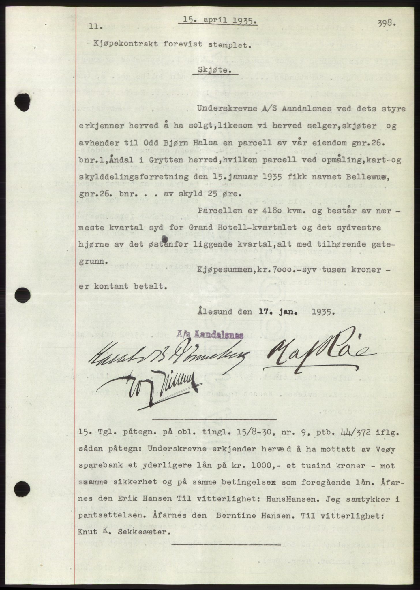 Romsdal sorenskriveri, AV/SAT-A-4149/1/2/2C/L0066: Mortgage book no. 60, 1934-1935, Deed date: 15.04.1935