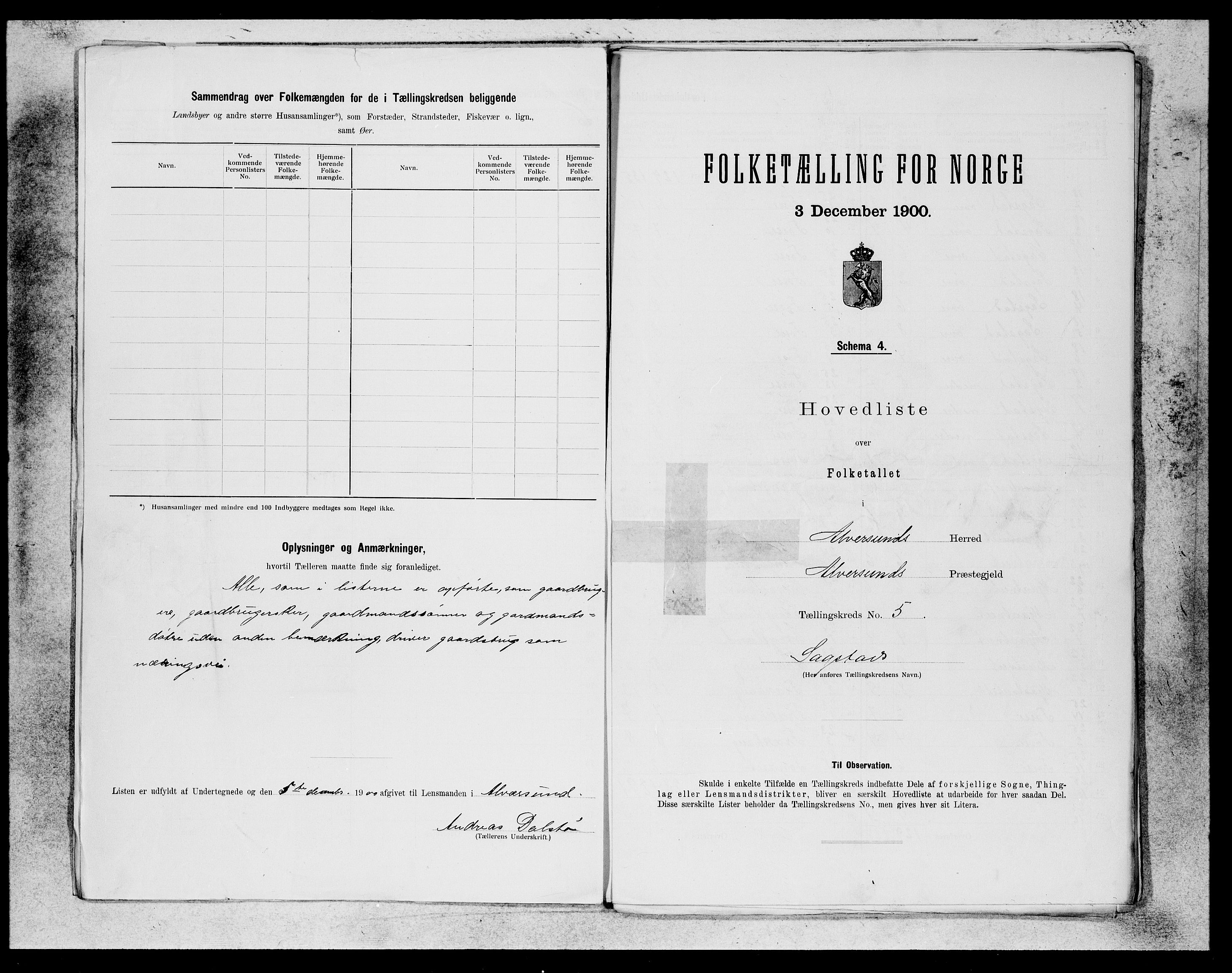 SAB, 1900 census for Alversund, 1900, p. 9