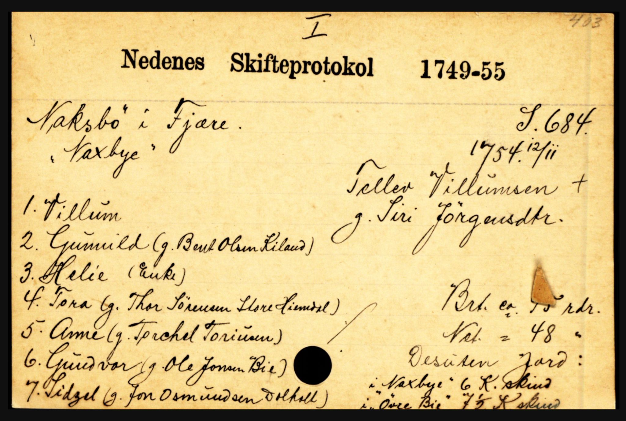 Nedenes sorenskriveri før 1824, AV/SAK-1221-0007/H, p. 21063