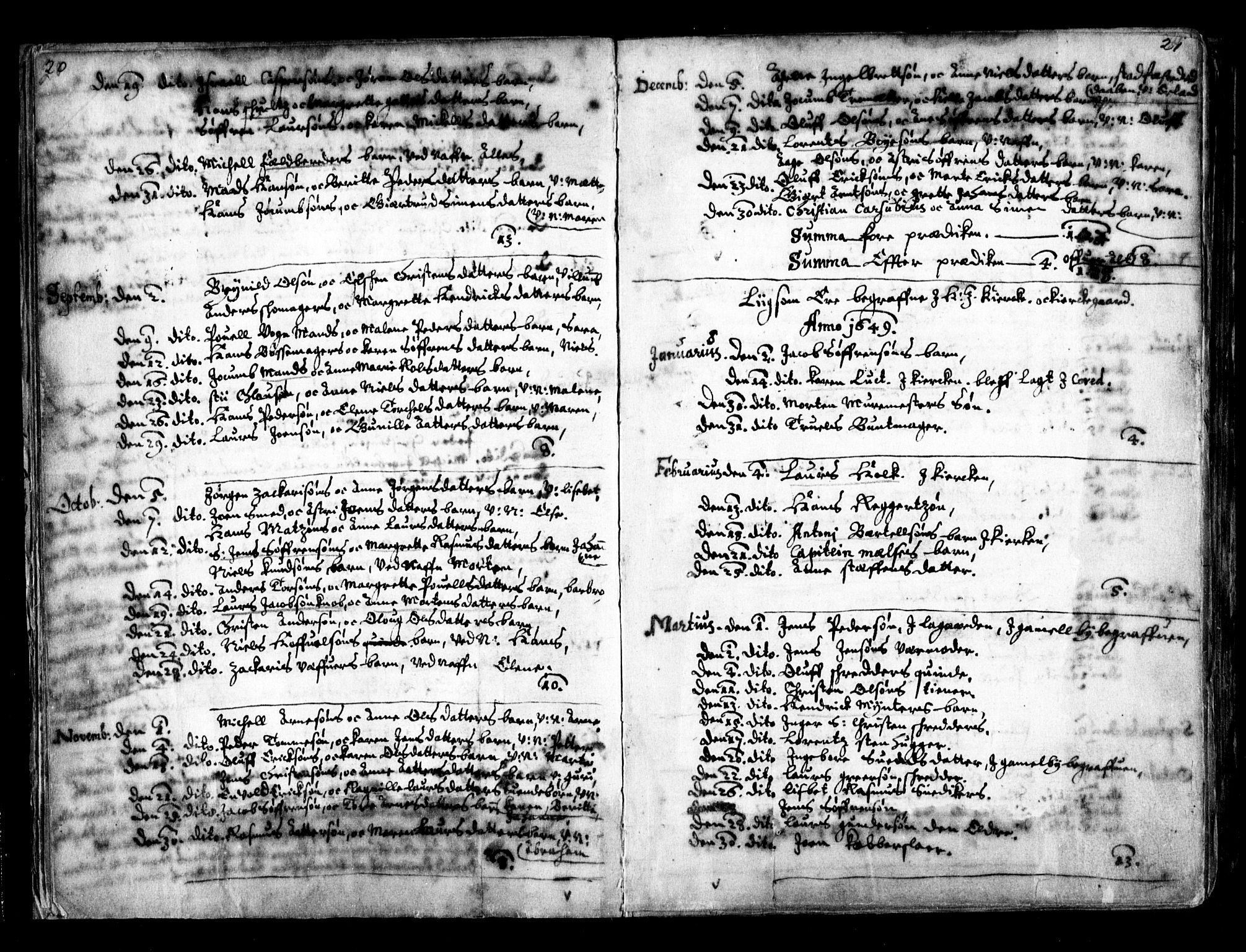 Oslo domkirke Kirkebøker, SAO/A-10752/F/Fa/L0001: Parish register (official) no. 1, 1648-1704, p. 20-21