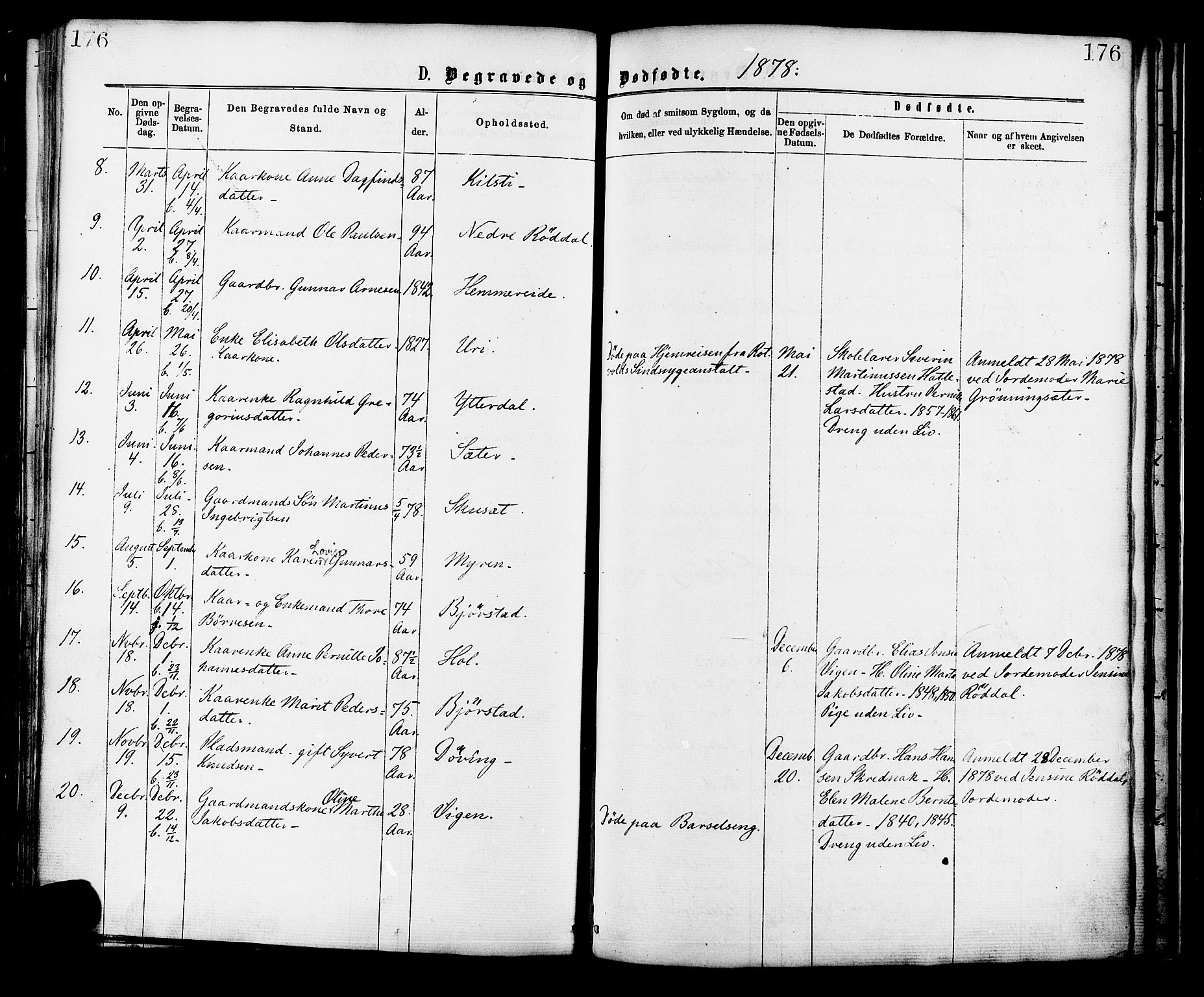 Ministerialprotokoller, klokkerbøker og fødselsregistre - Møre og Romsdal, AV/SAT-A-1454/519/L0254: Parish register (official) no. 519A13, 1868-1883, p. 176