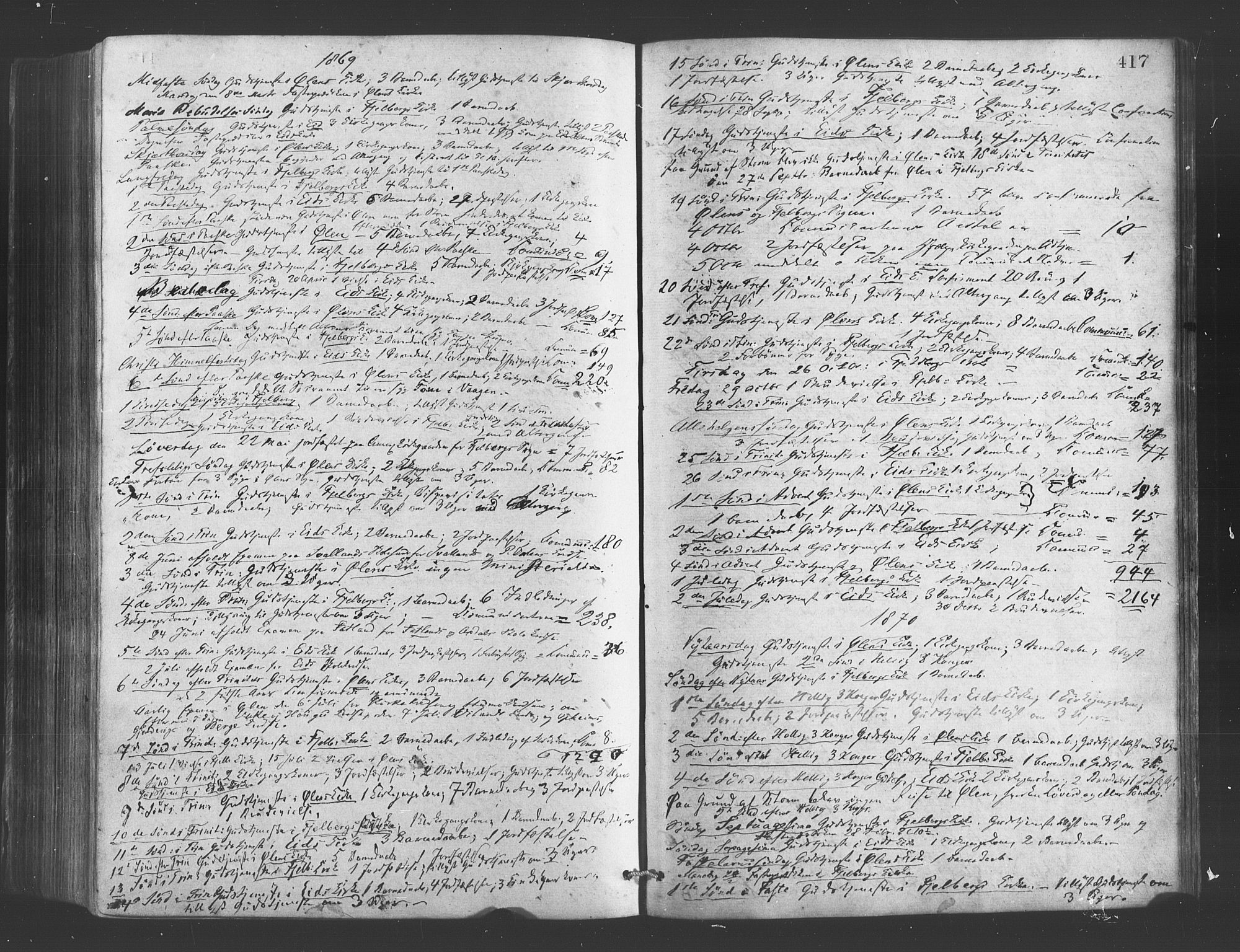 Fjelberg sokneprestembete, AV/SAB-A-75201/H/Haa: Parish register (official) no. A 8, 1866-1879, p. 417