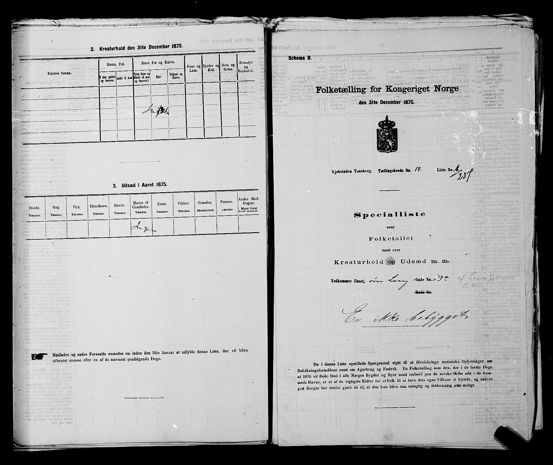 SAKO, 1875 census for 0705P Tønsberg, 1875, p. 582