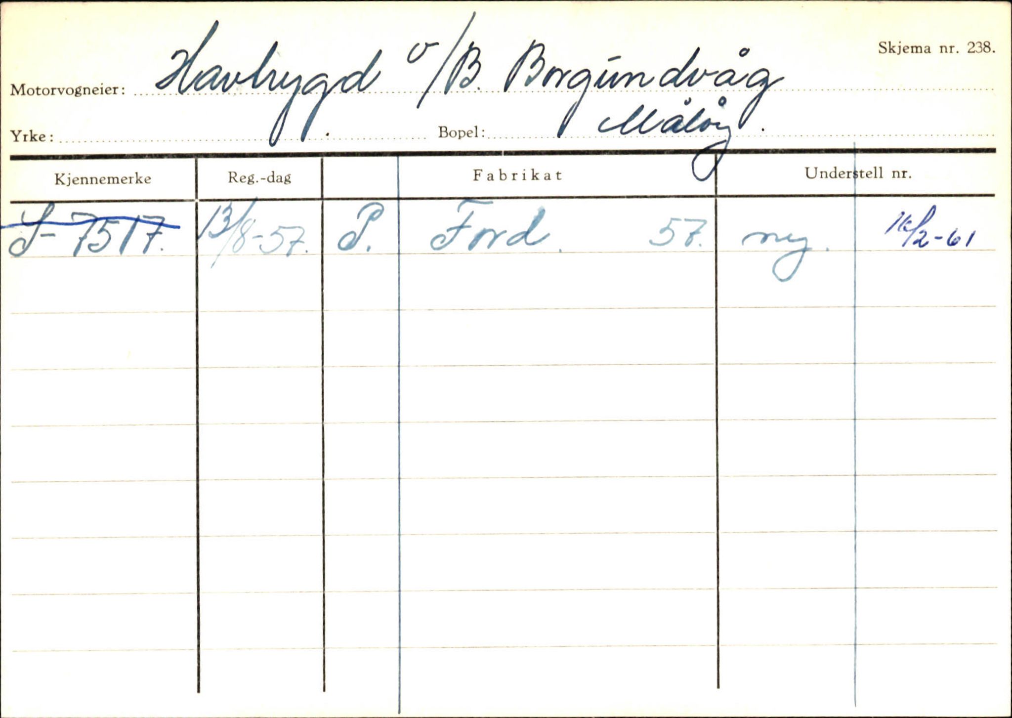 Statens vegvesen, Sogn og Fjordane vegkontor, SAB/A-5301/4/F/L0144: Registerkort Vågsøy A-R, 1945-1975, p. 973