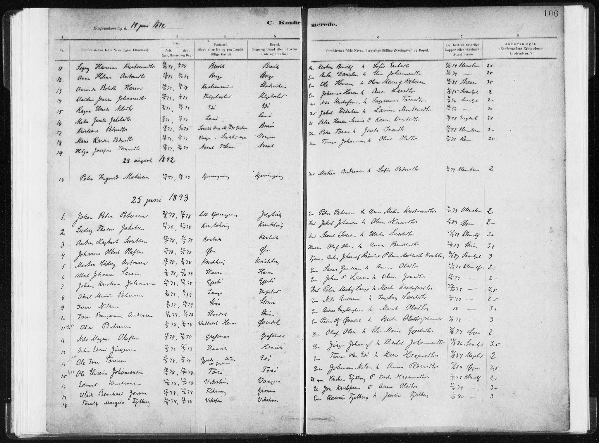 Ministerialprotokoller, klokkerbøker og fødselsregistre - Sør-Trøndelag, SAT/A-1456/634/L0533: Parish register (official) no. 634A09, 1882-1901, p. 106