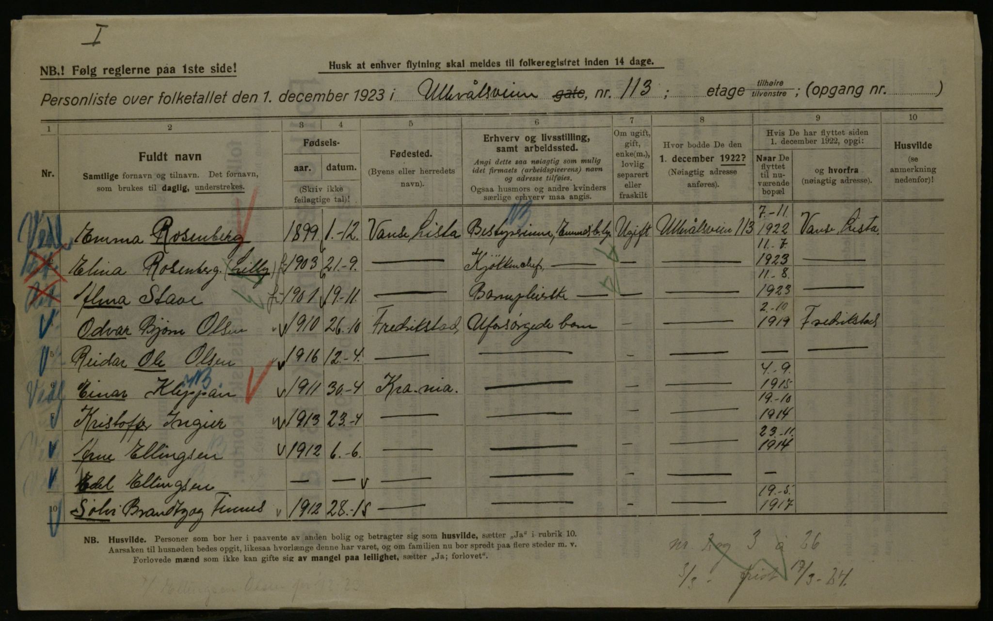 OBA, Municipal Census 1923 for Kristiania, 1923, p. 132428