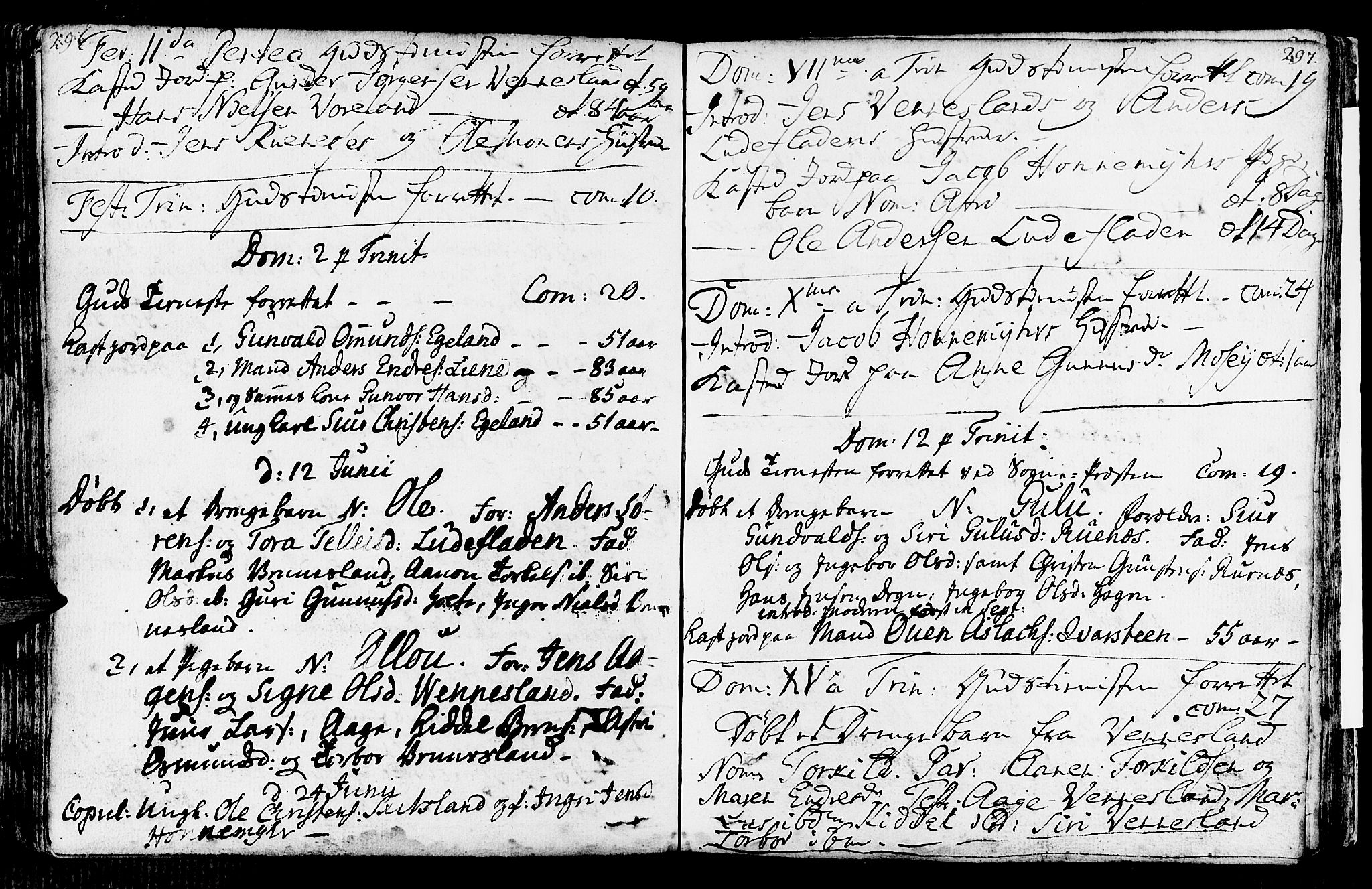 Vennesla sokneprestkontor, AV/SAK-1111-0045/Fa/Fab/L0001: Parish register (official) no. A 1, 1741-1794, p. 296-297