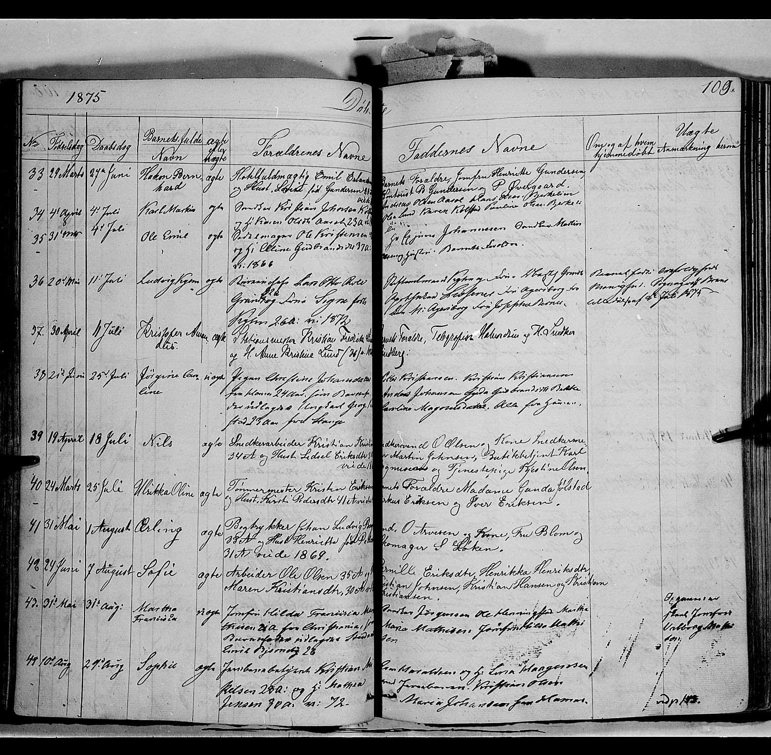 Vang prestekontor, Hedmark, AV/SAH-PREST-008/H/Ha/Haa/L0011: Parish register (official) no. 11, 1852-1877, p. 109