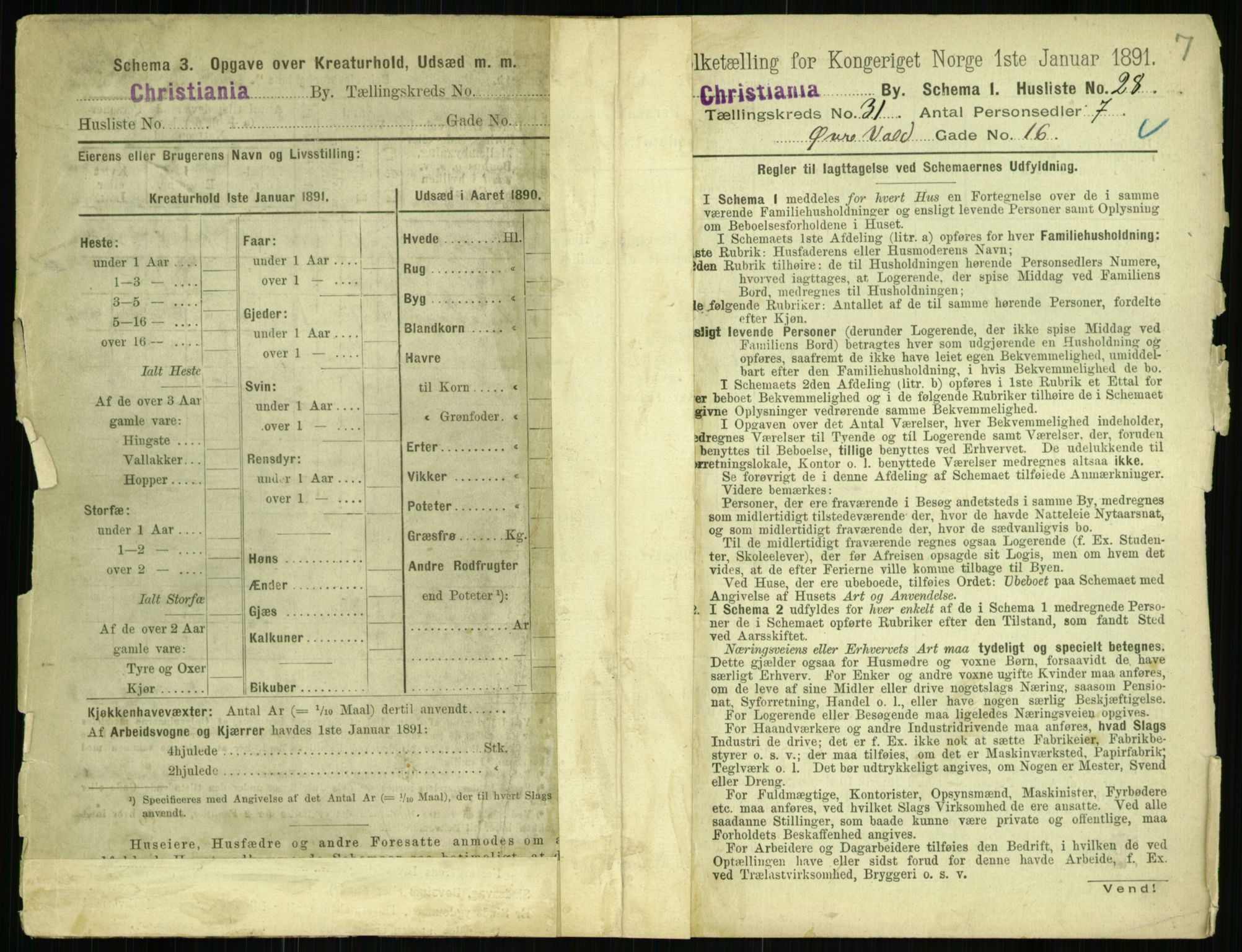 RA, 1891 census for 0301 Kristiania, 1891, p. 15908