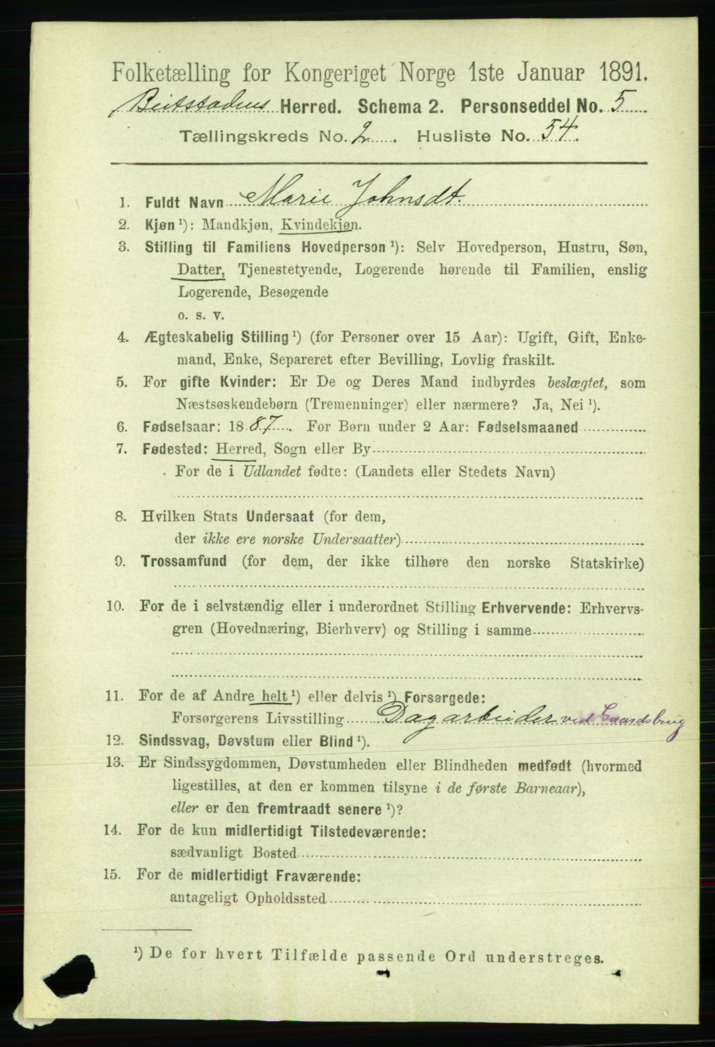 RA, 1891 census for 1727 Beitstad, 1891, p. 675