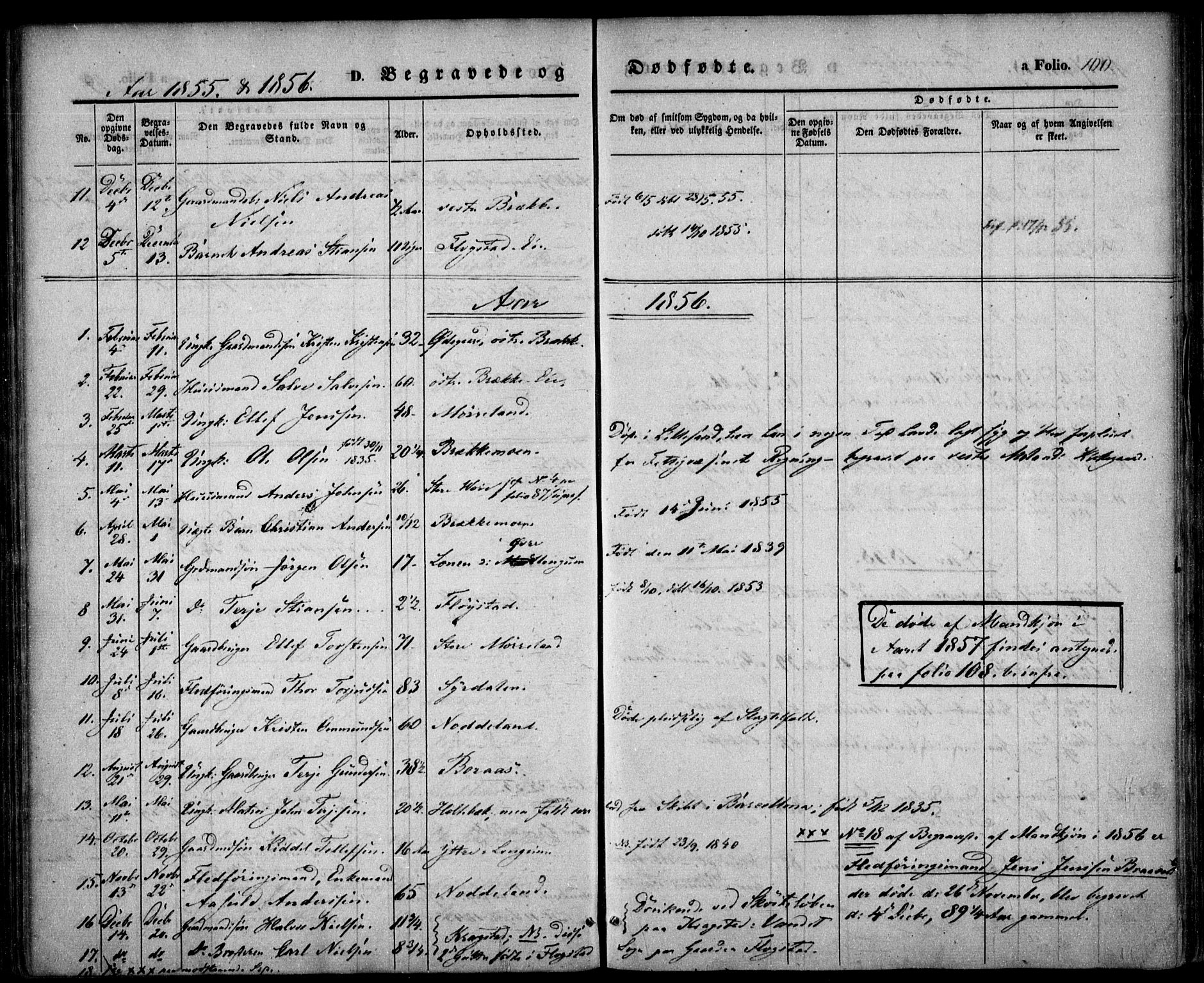 Austre Moland sokneprestkontor, SAK/1111-0001/F/Fa/Faa/L0007: Parish register (official) no. A 7, 1847-1857, p. 100