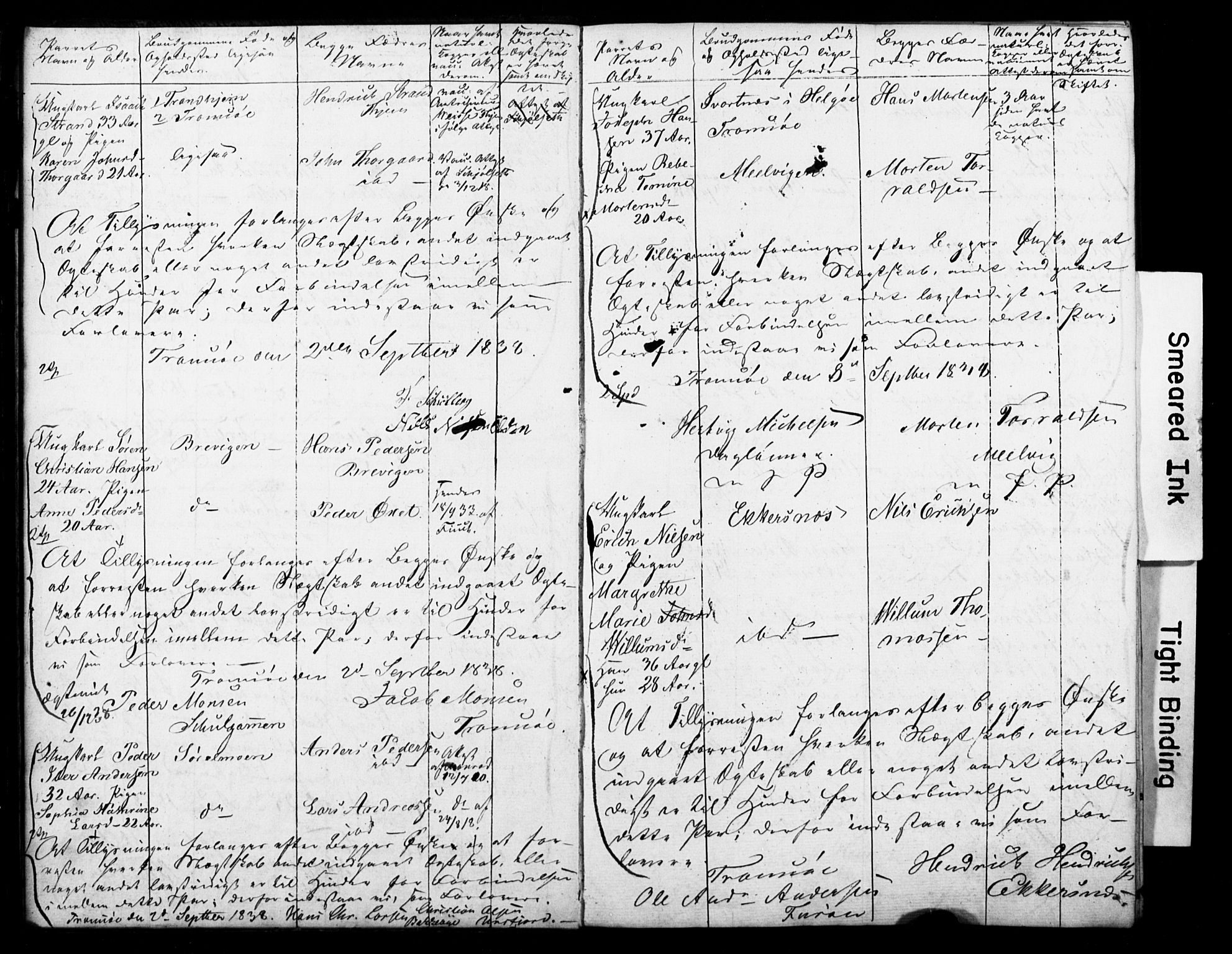 Tromsø sokneprestkontor/stiftsprosti/domprosti, AV/SATØ-S-1343/H/Hc/L0096: Banns register no. 96, 1838-1851