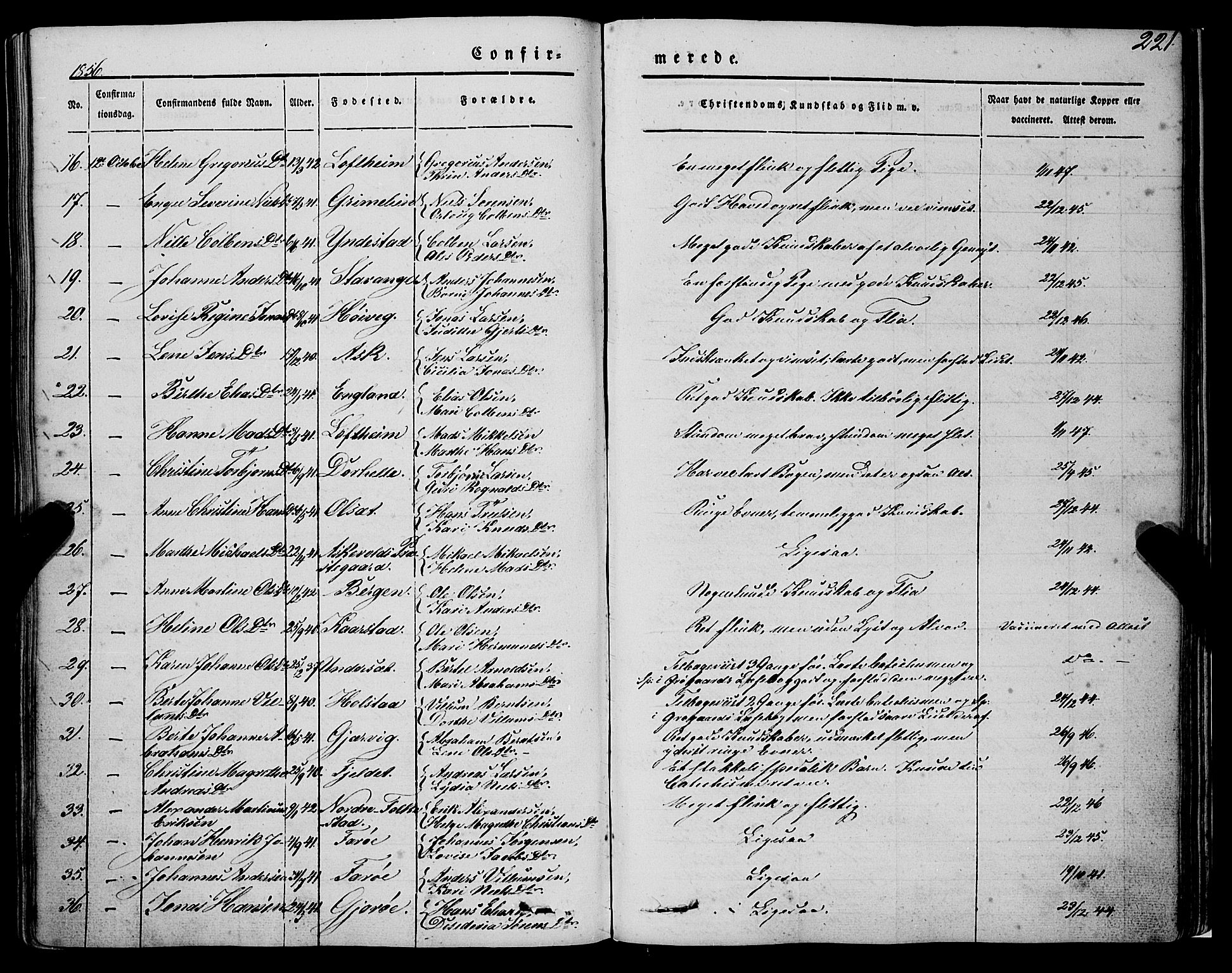 Askvoll sokneprestembete, AV/SAB-A-79501/H/Haa/Haaa/L0011/0001: Parish register (official) no. A 11 I, 1845-1864, p. 221