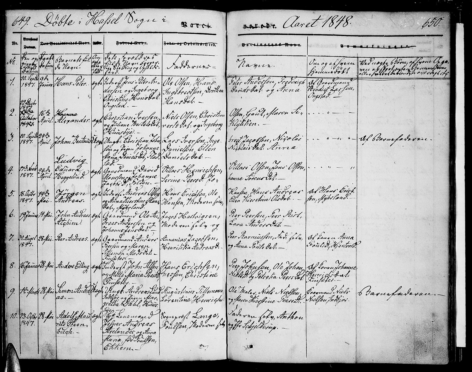 Ministerialprotokoller, klokkerbøker og fødselsregistre - Nordland, SAT/A-1459/888/L1239: Parish register (official) no. 888A06 /1, 1837-1849, p. 649-650