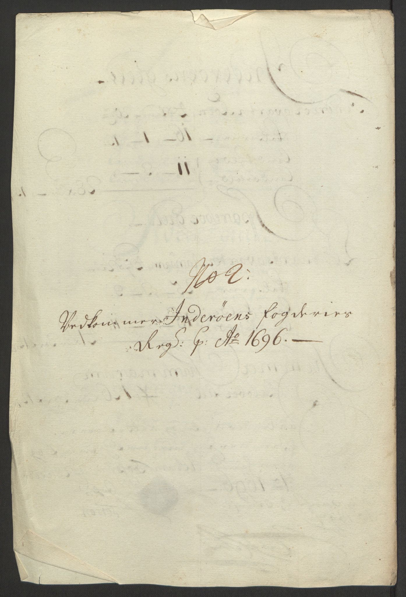 Rentekammeret inntil 1814, Reviderte regnskaper, Fogderegnskap, RA/EA-4092/R63/L4309: Fogderegnskap Inderøy, 1695-1697, p. 323