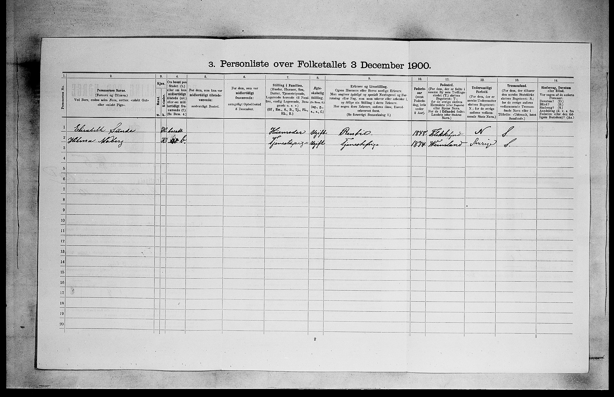 SAO, 1900 census for Kristiania, 1900, p. 9718