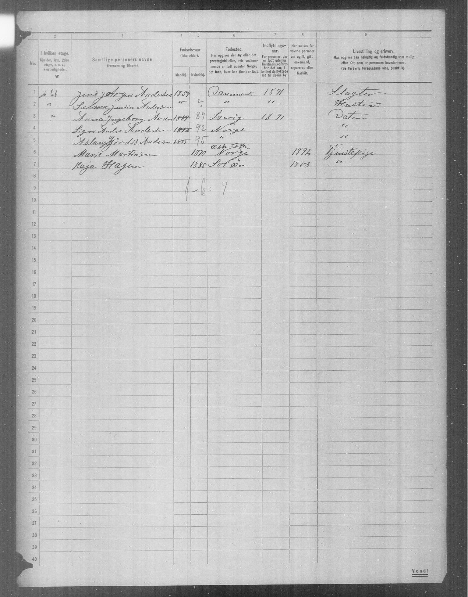 OBA, Municipal Census 1904 for Kristiania, 1904, p. 22232