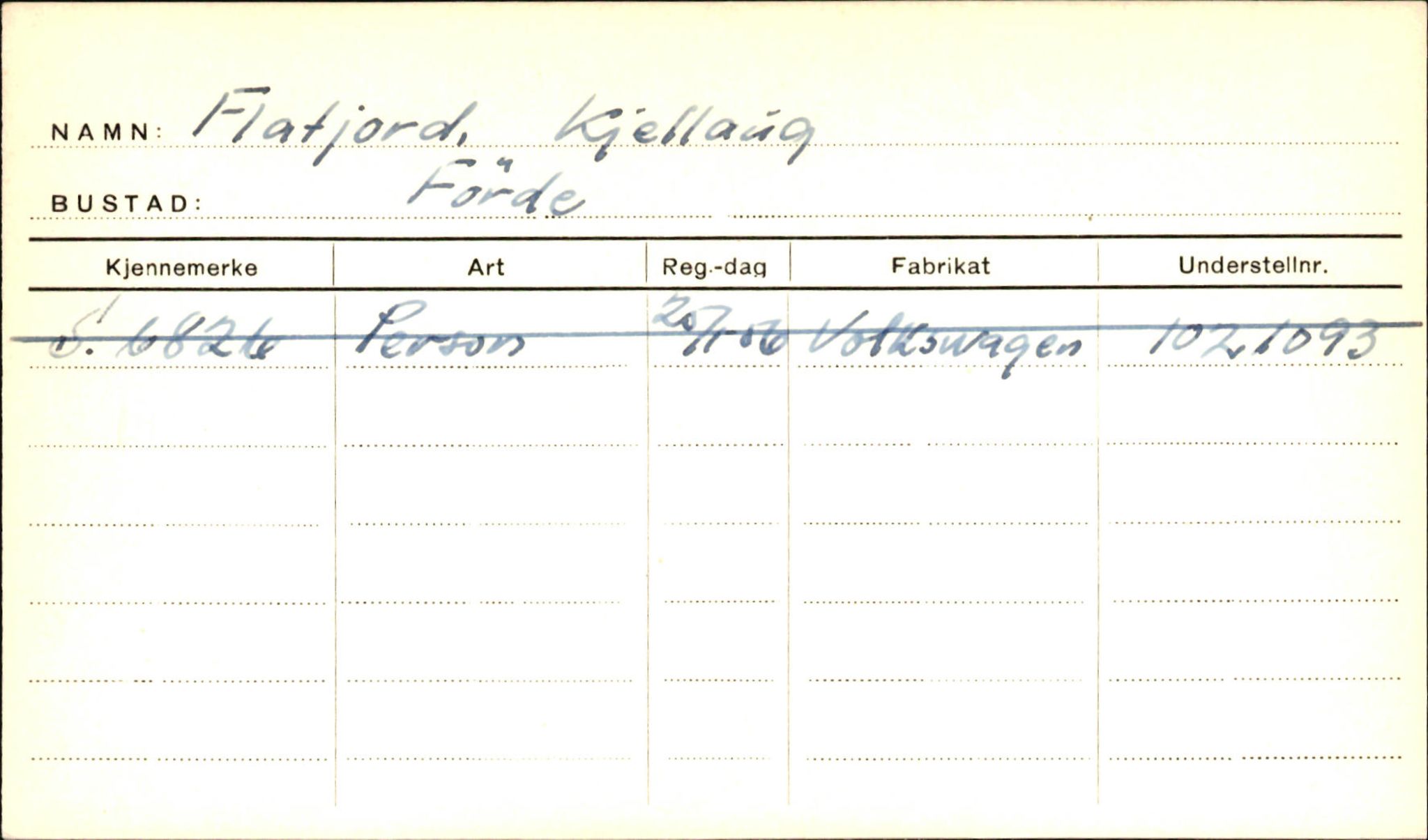 Statens vegvesen, Sogn og Fjordane vegkontor, AV/SAB-A-5301/4/F/L0001D: Eigarregister Fjordane til 1.6.1961, 1930-1961, p. 3