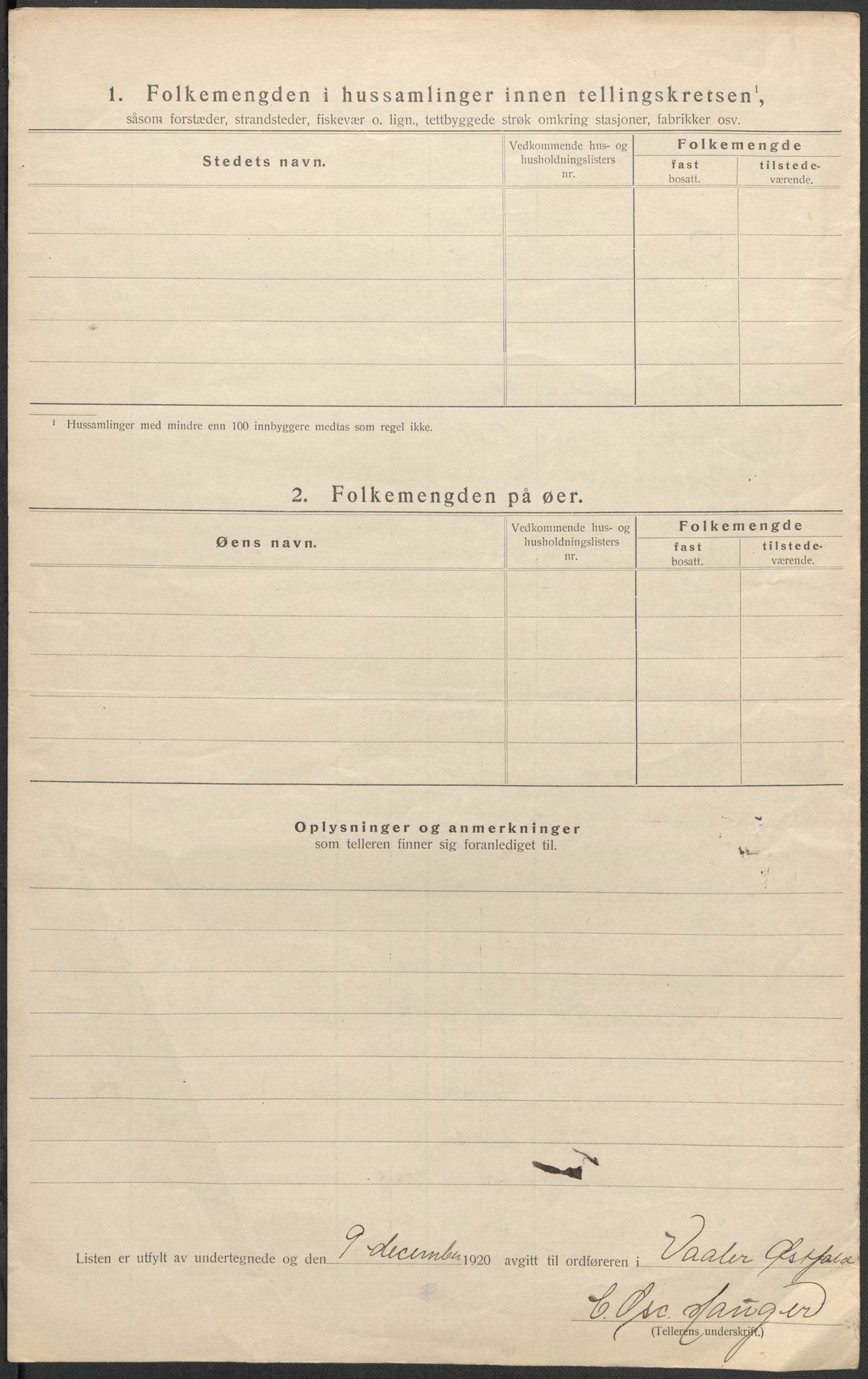 SAO, 1920 census for Våler, 1920, p. 34