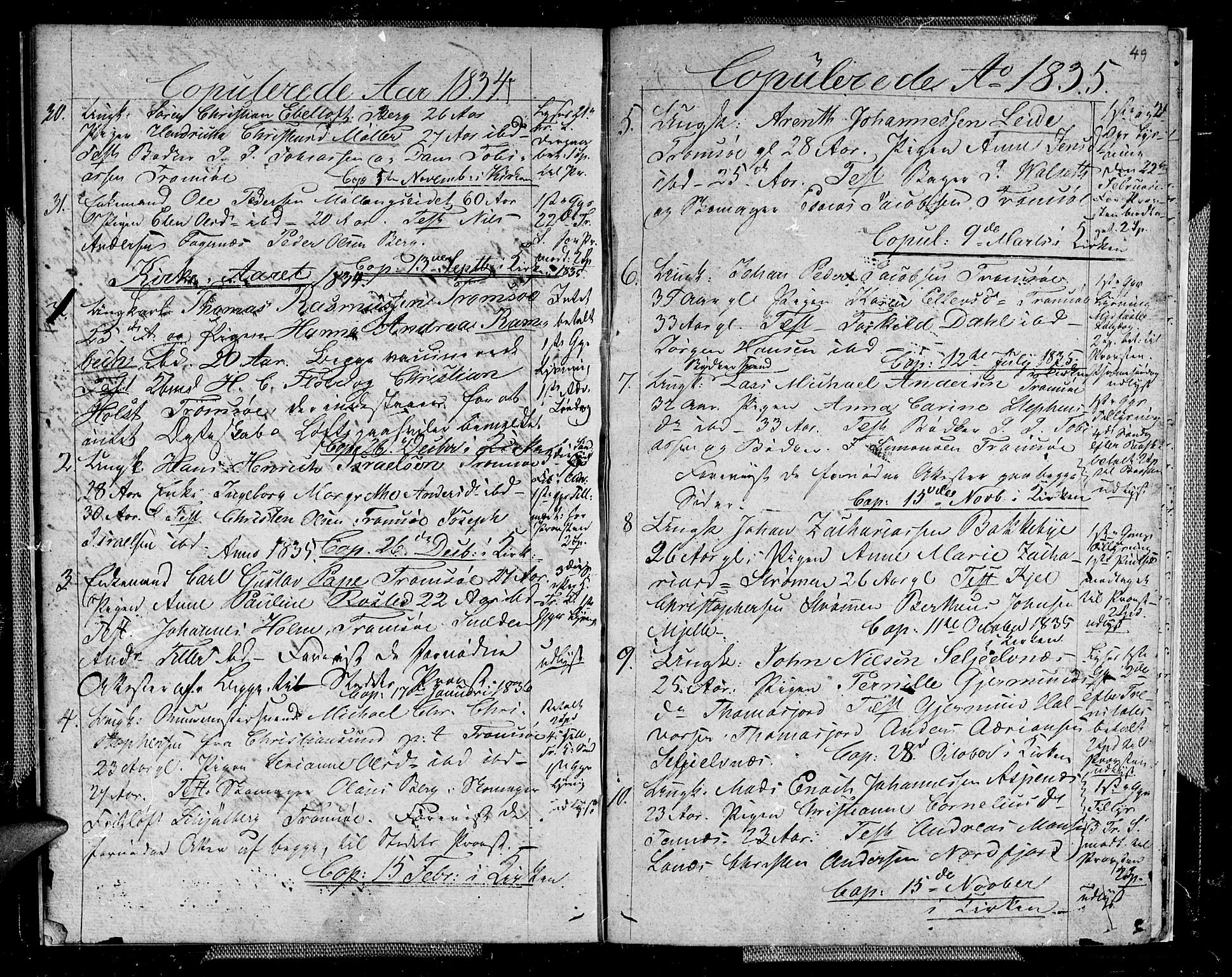 Tromsø sokneprestkontor/stiftsprosti/domprosti, AV/SATØ-S-1343/G/Gb/L0003klokker: Parish register (copy) no. 3, 1833-1836, p. 49