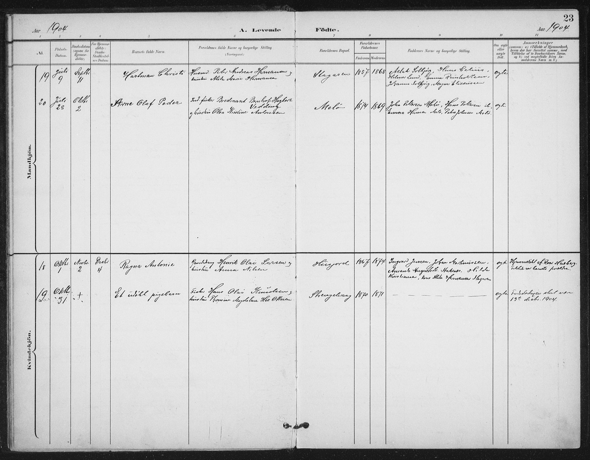 Ministerialprotokoller, klokkerbøker og fødselsregistre - Nordland, AV/SAT-A-1459/894/L1356: Parish register (official) no. 894A02, 1897-1914, p. 23