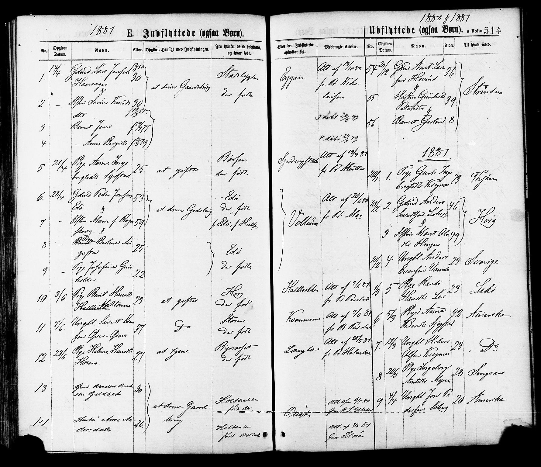 Ministerialprotokoller, klokkerbøker og fødselsregistre - Sør-Trøndelag, SAT/A-1456/691/L1079: Parish register (official) no. 691A11, 1873-1886, p. 514