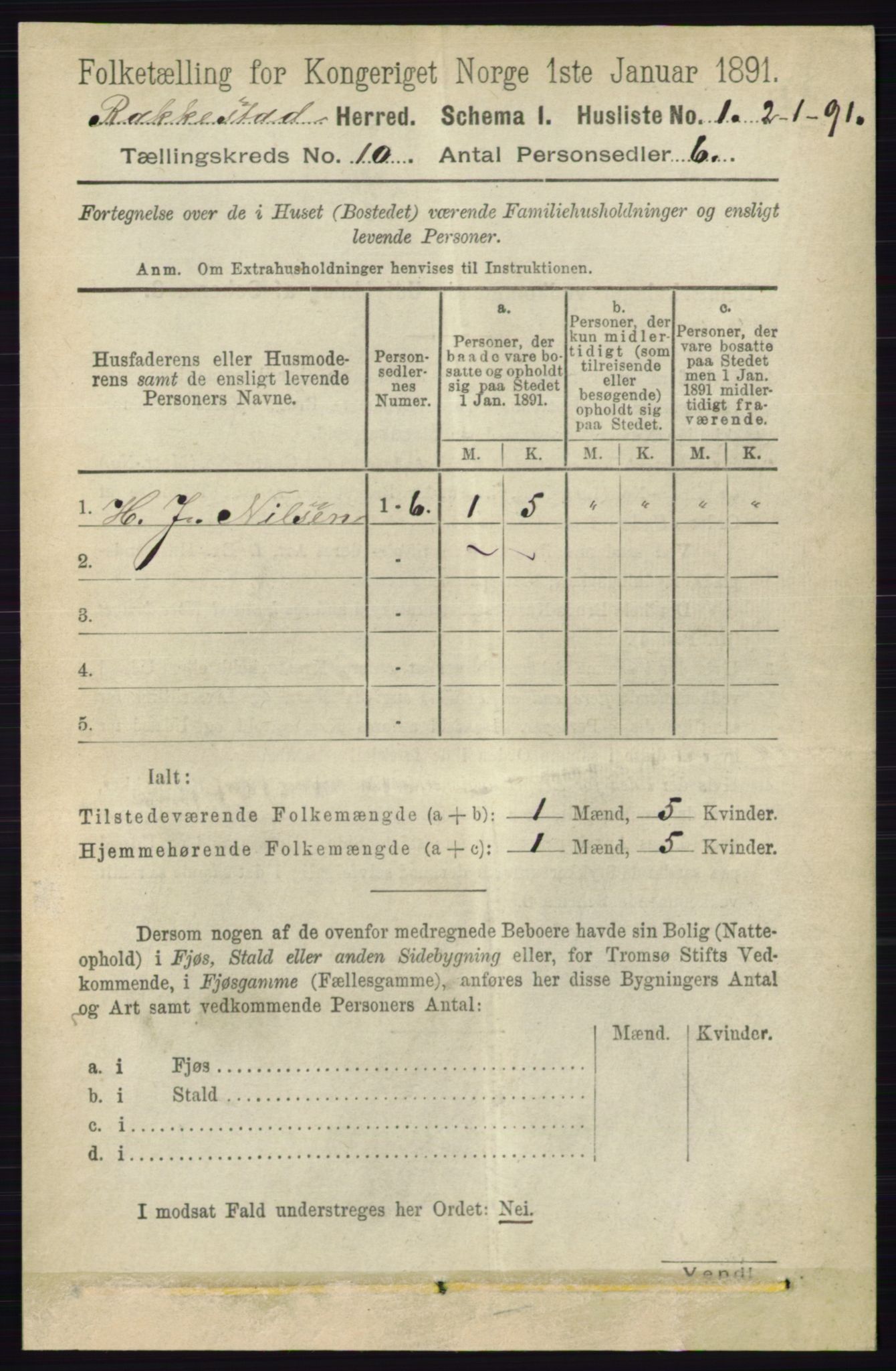 RA, 1891 census for 0128 Rakkestad, 1891, p. 4325