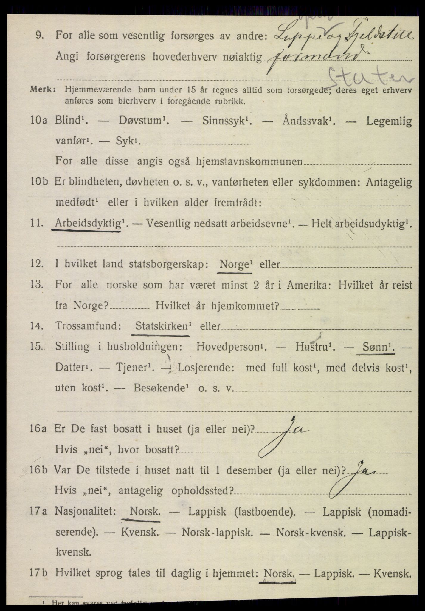 SAT, 1920 census for Hattfjelldal, 1920, p. 2515