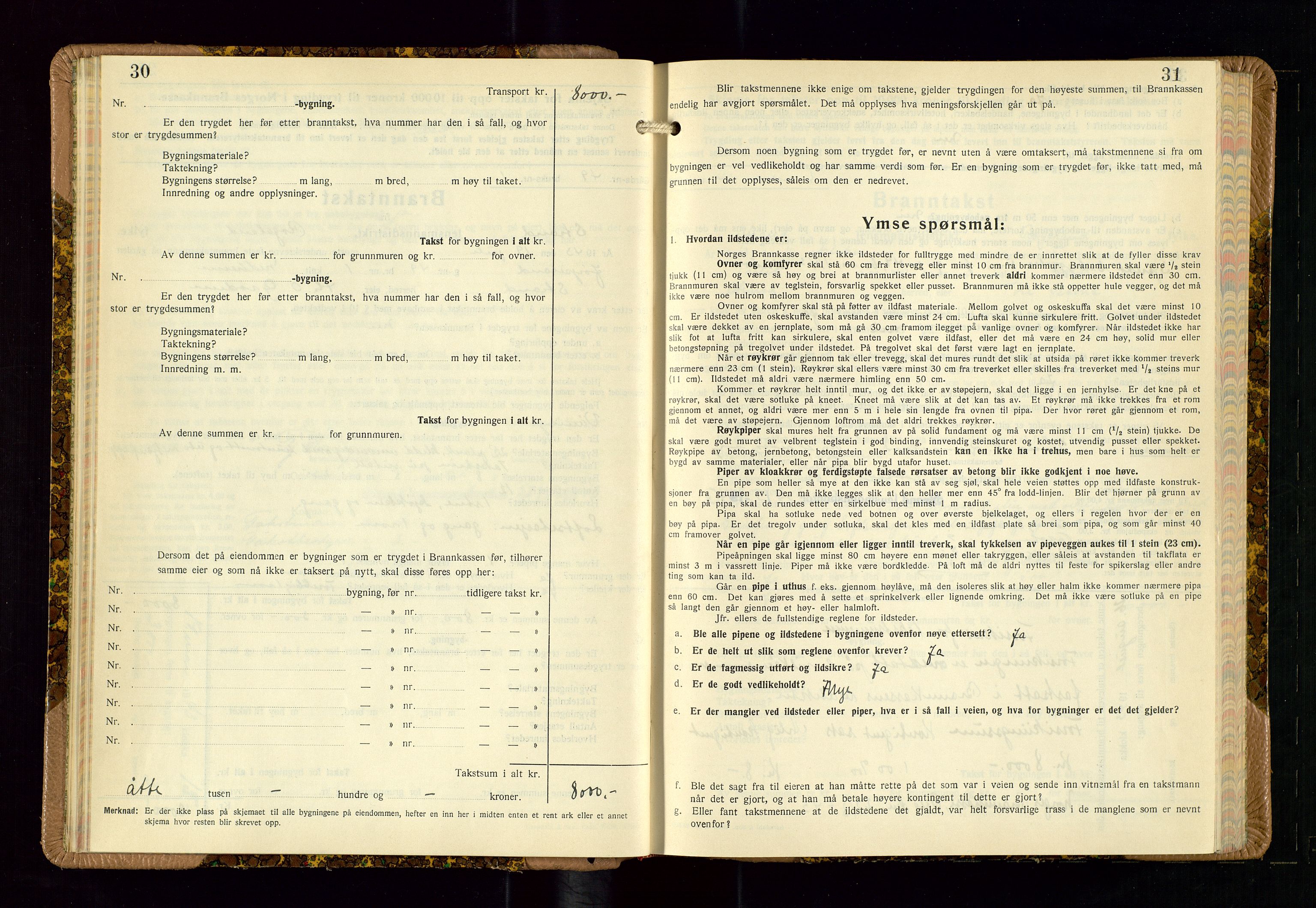 Strand og Forsand lensmannskontor, SAST/A-100451/Gob/L0002: Branntakstprotokoll, 1942-1953, p. 30-31