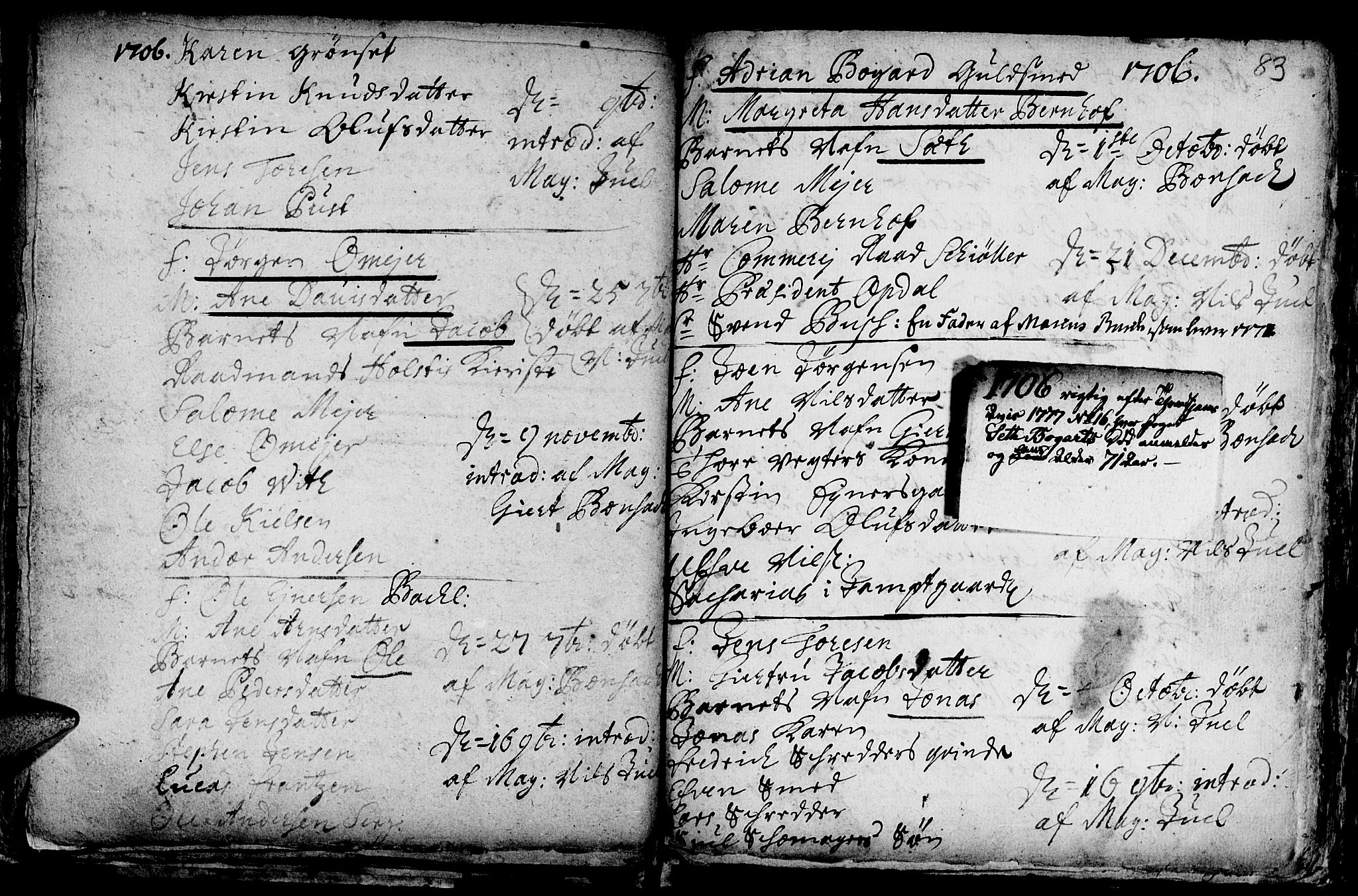 Ministerialprotokoller, klokkerbøker og fødselsregistre - Sør-Trøndelag, SAT/A-1456/601/L0034: Parish register (official) no. 601A02, 1702-1714, p. 83