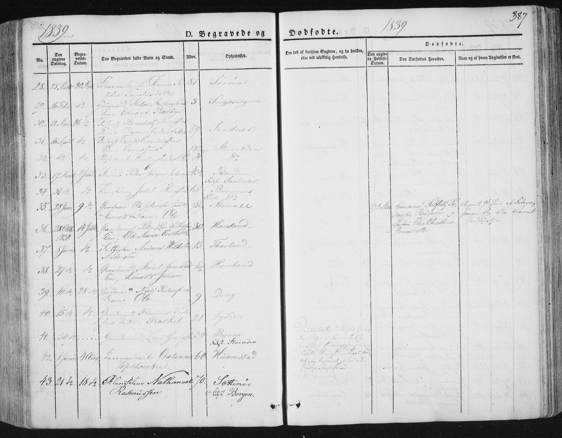 Ministerialprotokoller, klokkerbøker og fødselsregistre - Nord-Trøndelag, SAT/A-1458/784/L0669: Parish register (official) no. 784A04, 1829-1859, p. 387