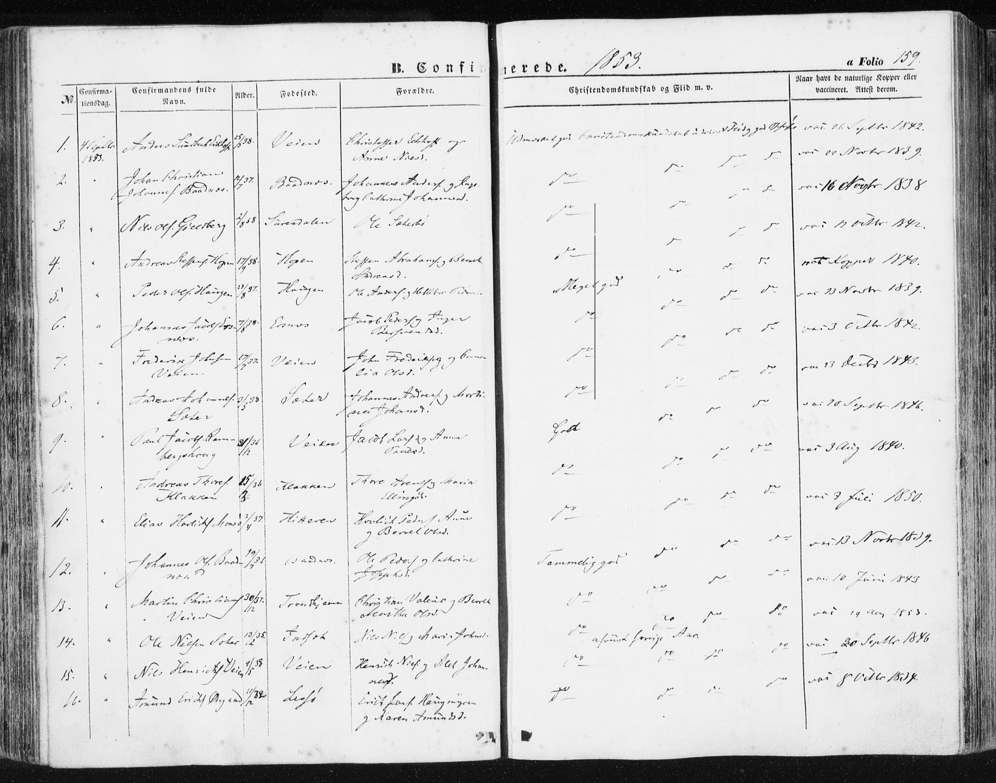 Ministerialprotokoller, klokkerbøker og fødselsregistre - Møre og Romsdal, AV/SAT-A-1454/581/L0937: Parish register (official) no. 581A05, 1853-1872, p. 159