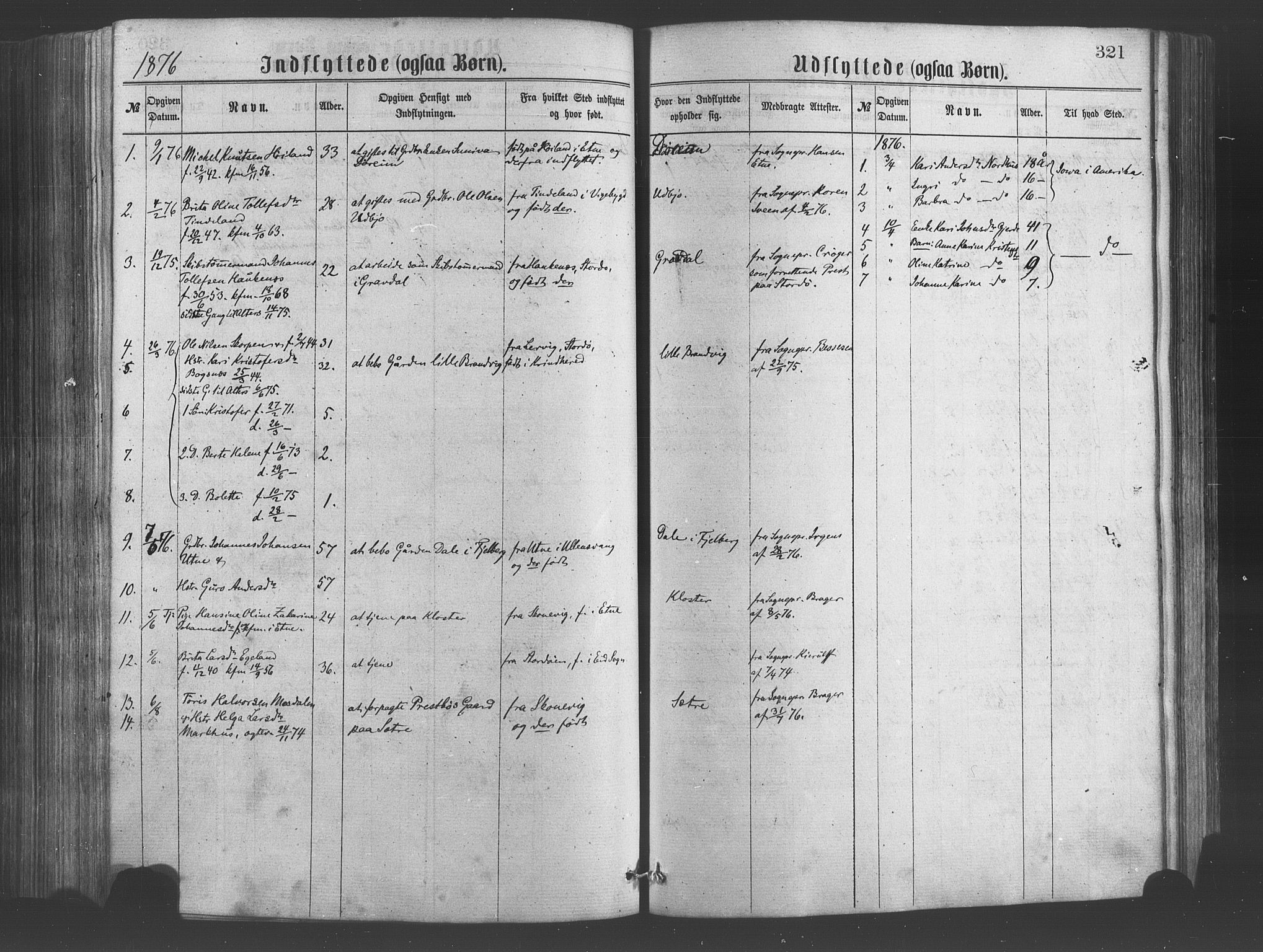 Fjelberg sokneprestembete, SAB/A-75201/H/Haa: Parish register (official) no. A 8, 1866-1879, p. 321