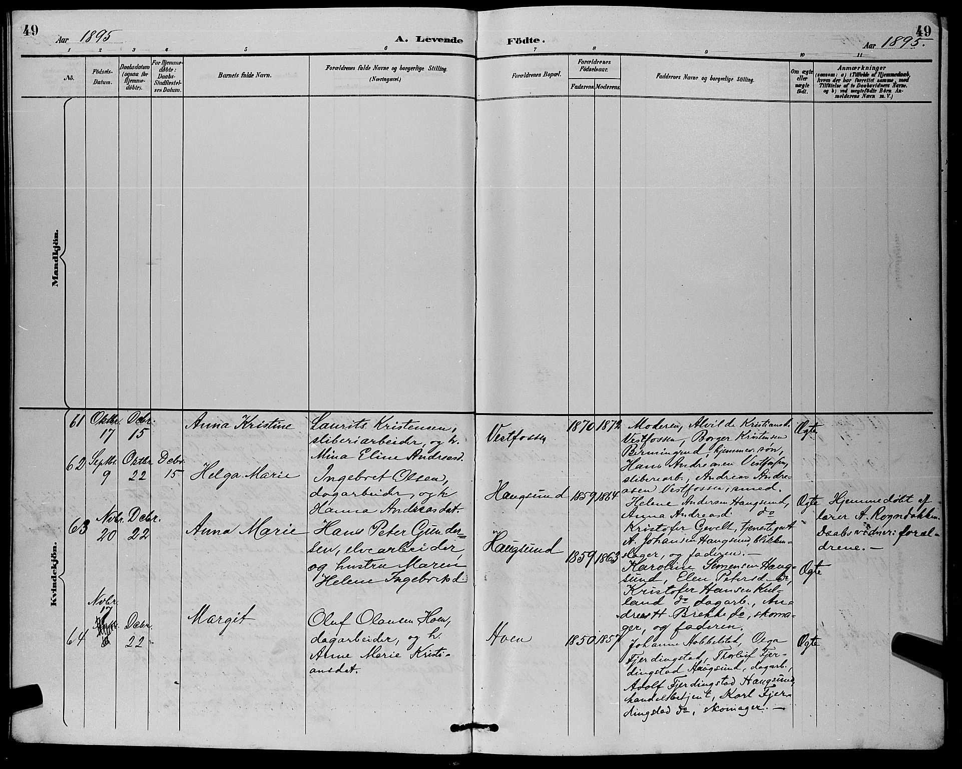 Eiker kirkebøker, AV/SAKO-A-4/G/Ga/L0007: Parish register (copy) no. I 7, 1893-1902, p. 49