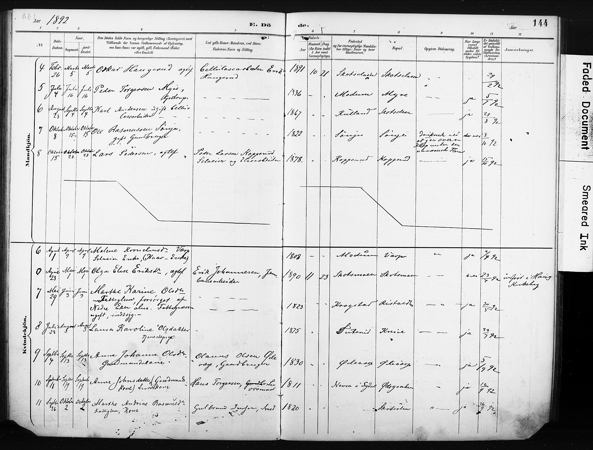 Eiker kirkebøker, SAKO/A-4/F/Fc/L0002: Parish register (official) no. III 2, 1889-1897, p. 144