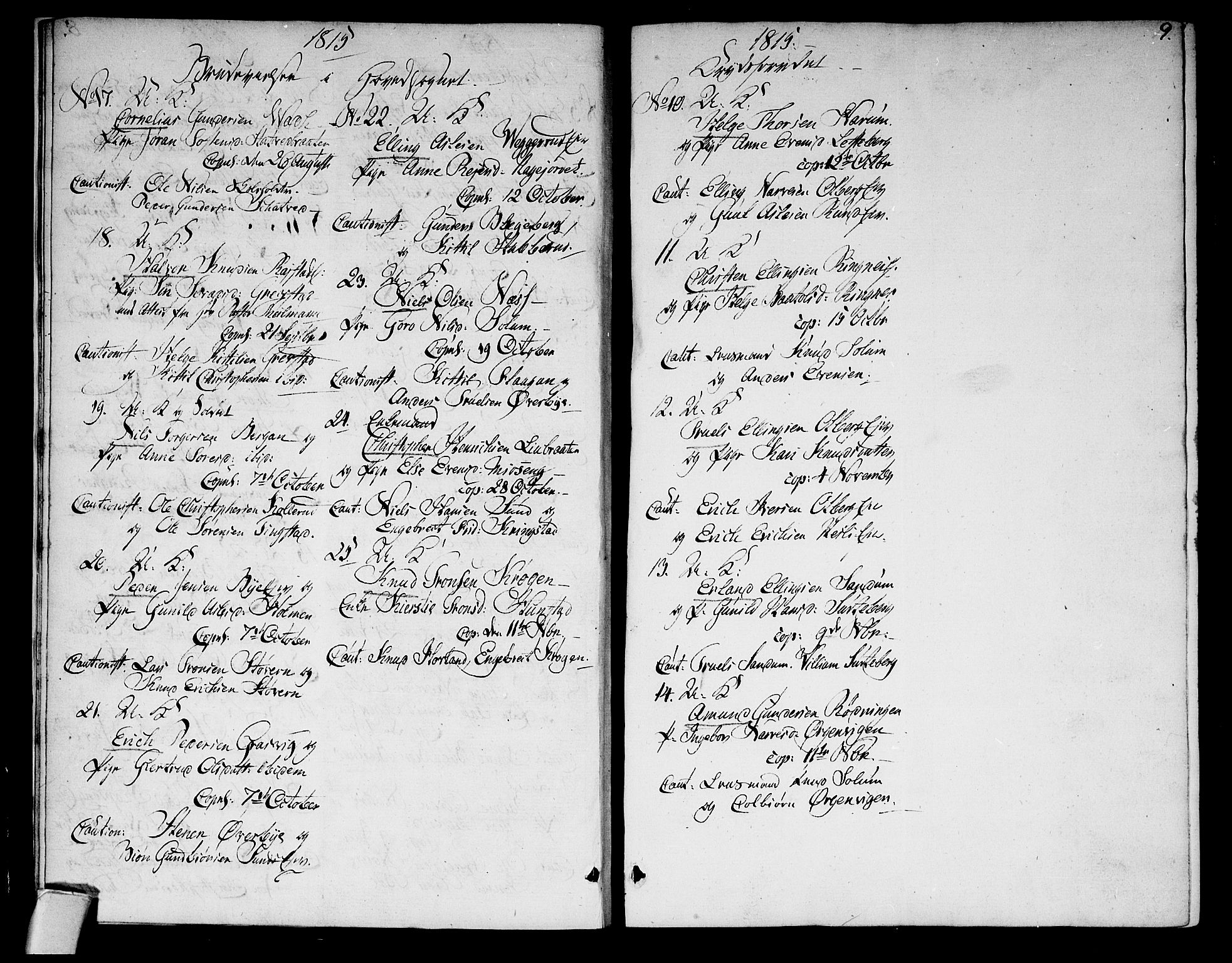 Sigdal kirkebøker, AV/SAKO-A-245/F/Fa/L0004: Parish register (official) no. I 4, 1812-1815, p. 9