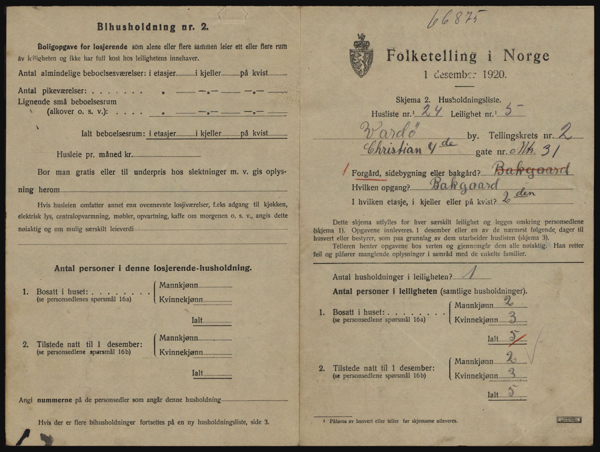 SATØ, 1920 census for Vardø, 1920, p. 1811