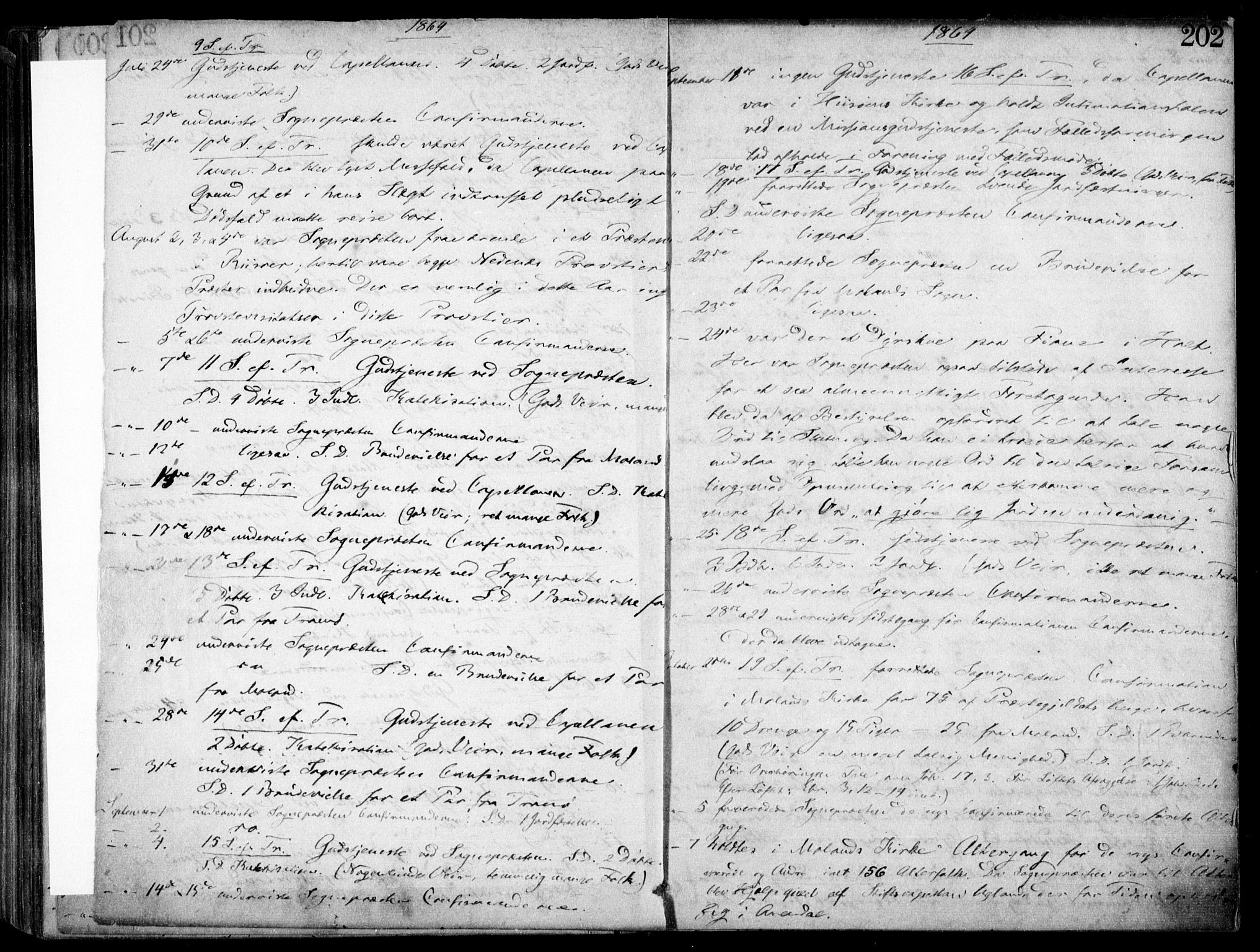 Austre Moland sokneprestkontor, AV/SAK-1111-0001/F/Fa/Faa/L0008: Parish register (official) no. A 8, 1858-1868, p. 202