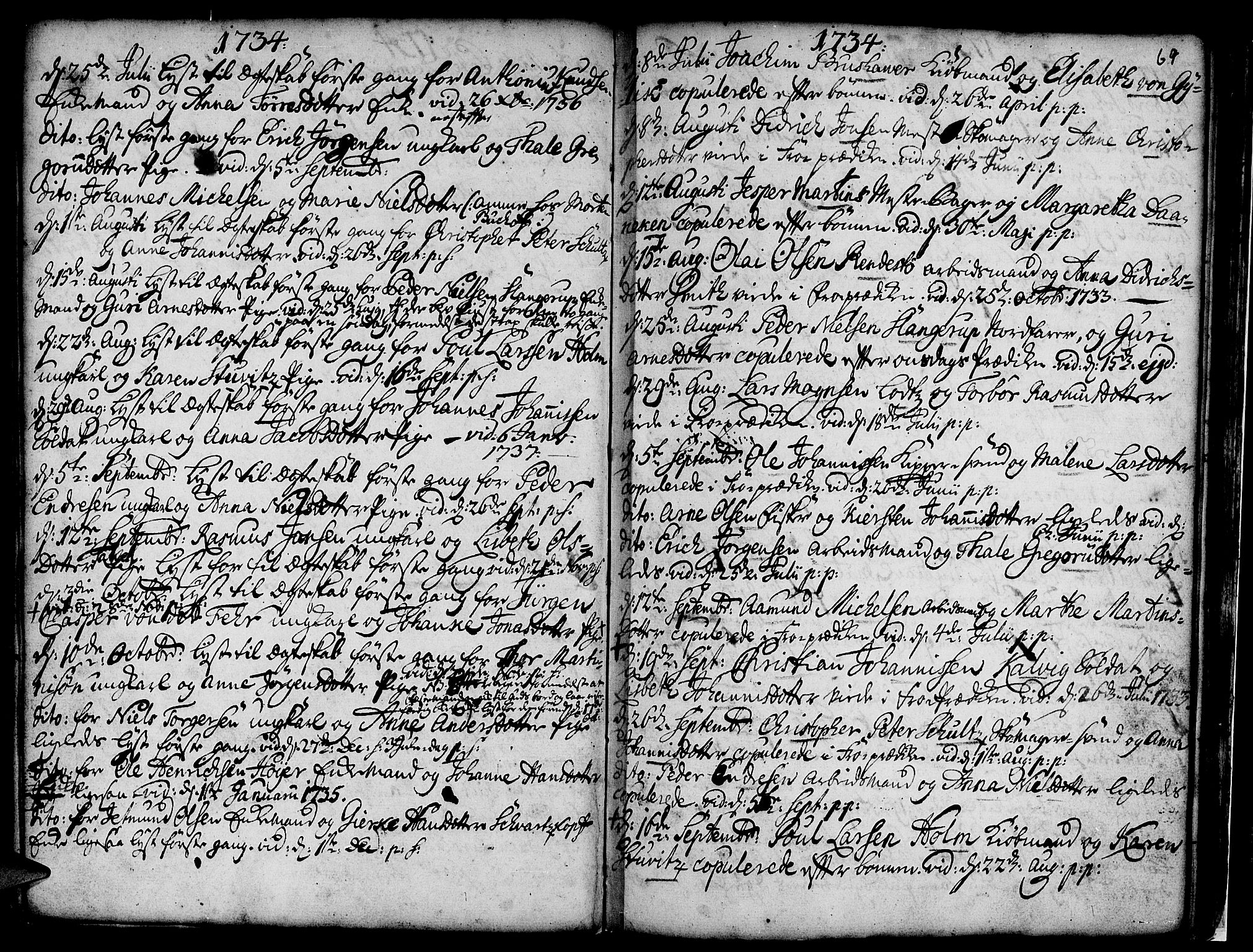 Nykirken Sokneprestembete, AV/SAB-A-77101/H/Haa/L0007: Parish register (official) no. A 7, 1719-1781, p. 69