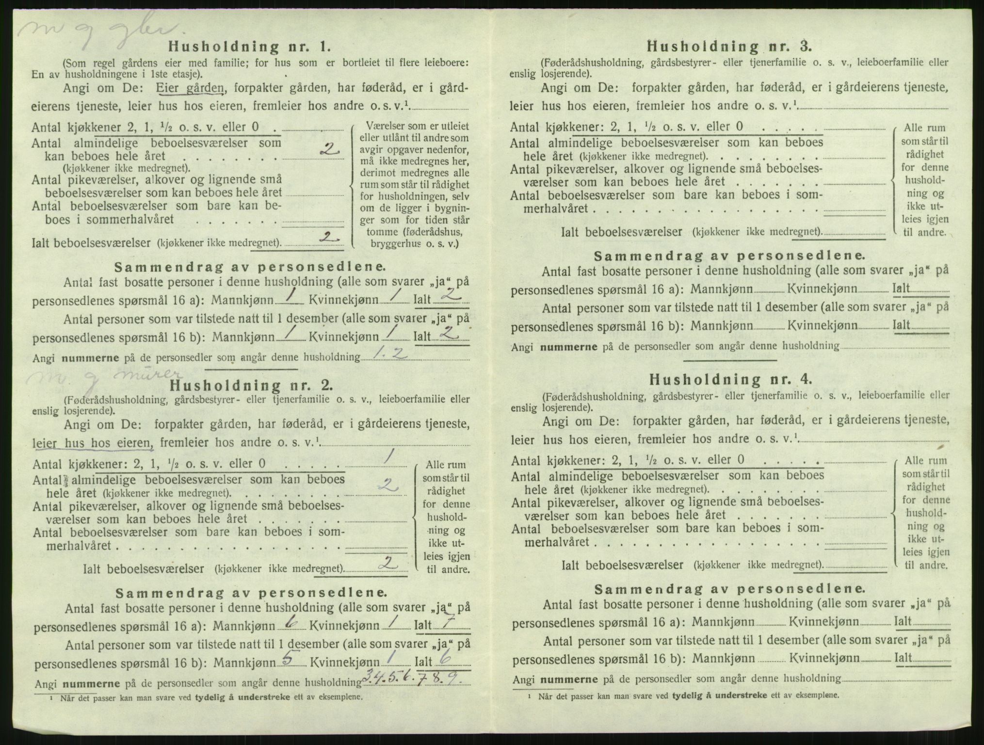 SAT, 1920 census for Nesset, 1920, p. 103