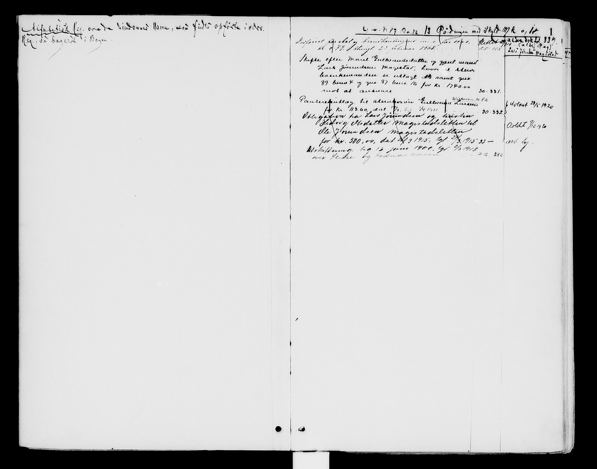 Valdres sorenskriveri, SAH/TING-016/H/Ha/Had/Hada/L0010: Mortgage register no. 4.10, 1896-1924, p. 0-1