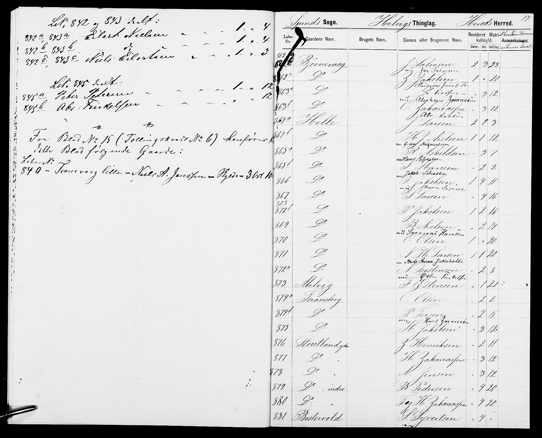 SAK, 1875 census for 1039P Herad, 1875, p. 19