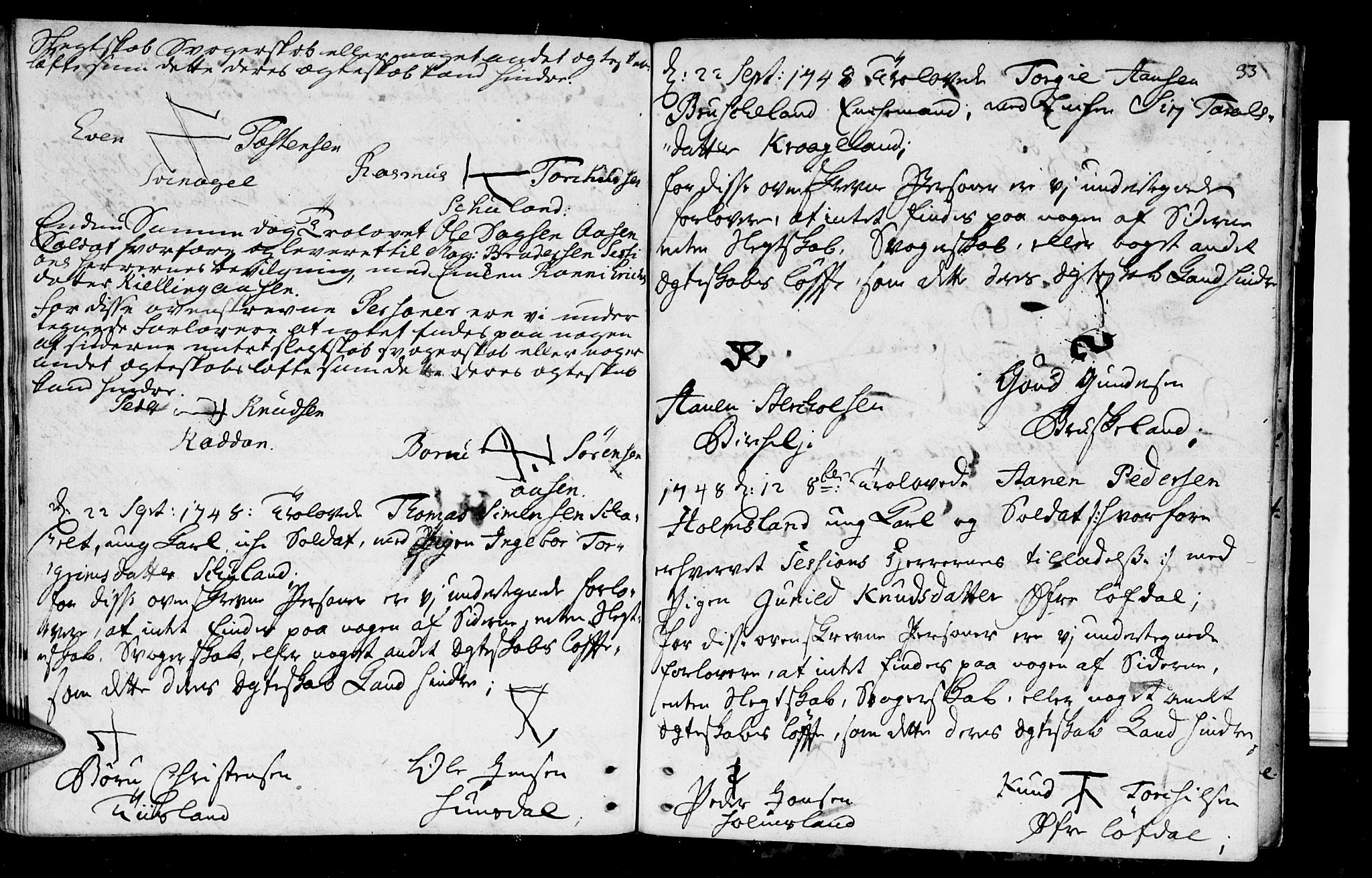 Holum sokneprestkontor, AV/SAK-1111-0022/F/Fa/Fab/L0001: Parish register (official) no. A 1, 1720-1752, p. 33