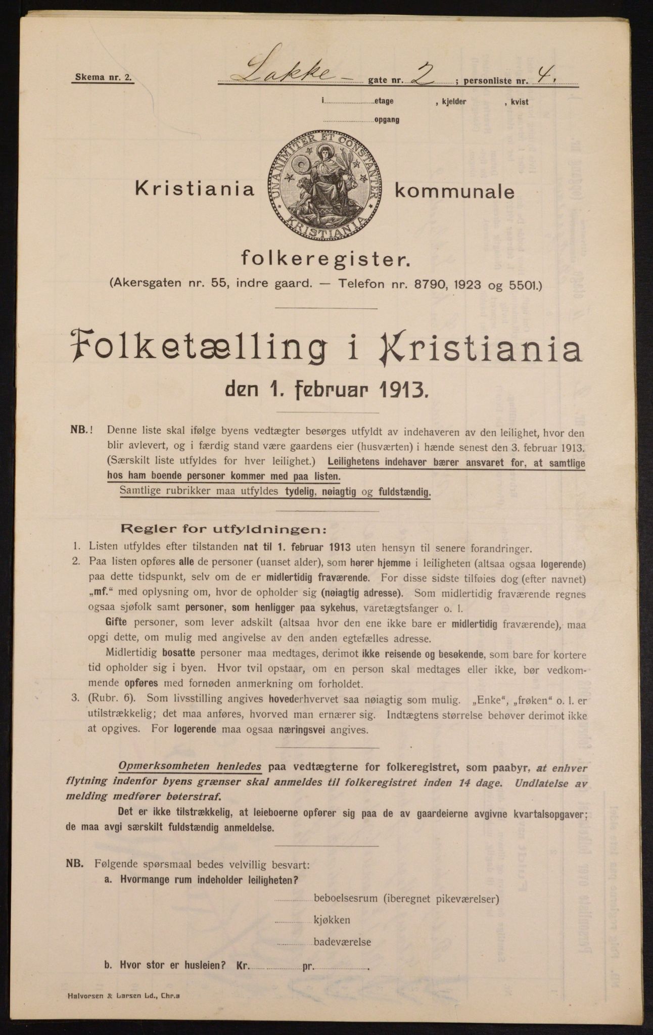 OBA, Municipal Census 1913 for Kristiania, 1913, p. 55025