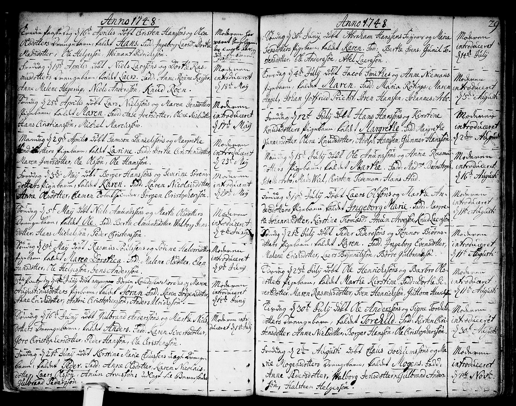 Strømsø kirkebøker, AV/SAKO-A-246/F/Fa/L0007: Parish register (official) no. I 7, 1739-1751, p. 29