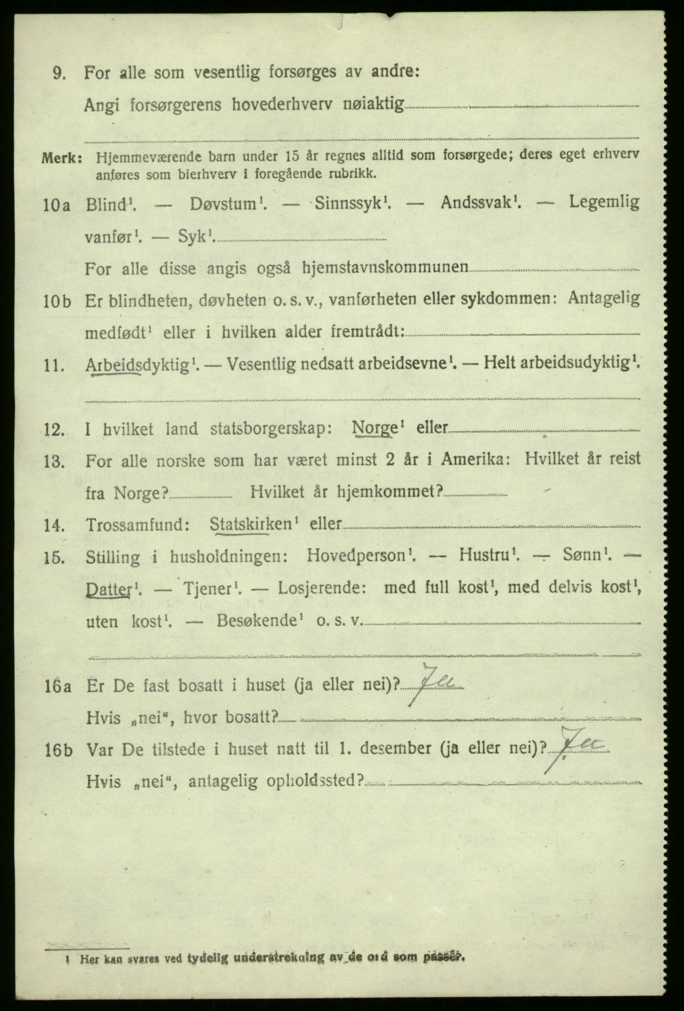 SAB, 1920 census for Leikanger, 1920, p. 3809