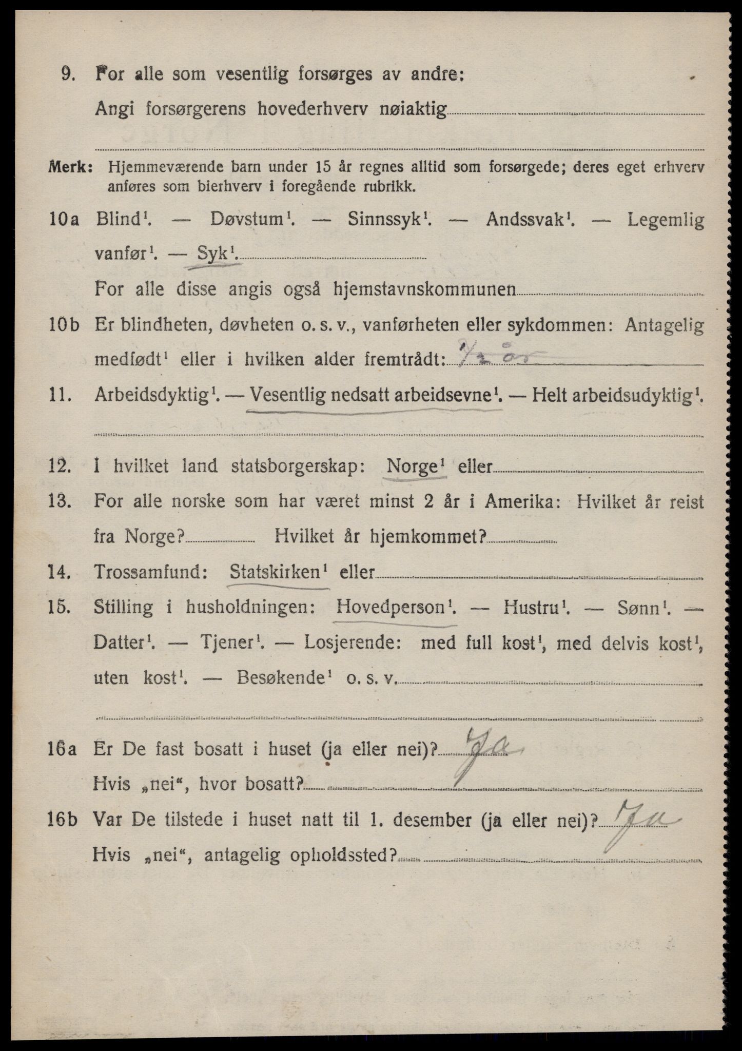 SAT, 1920 census for Vatne, 1920, p. 3125